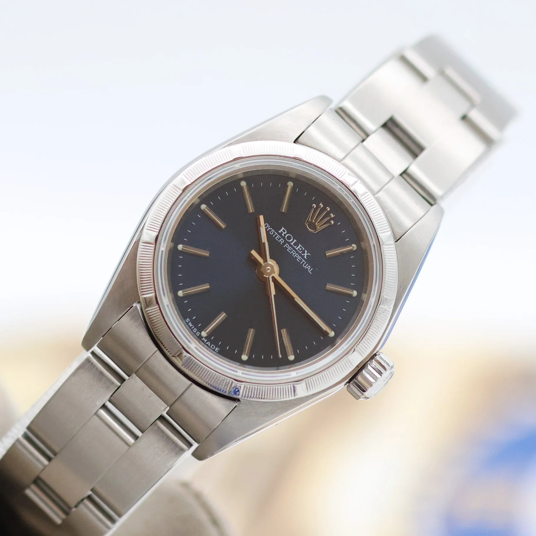 Rolex Lady Oyster Perpetual 76030 - Blue Dial - Oyster Bracelet - Image 7