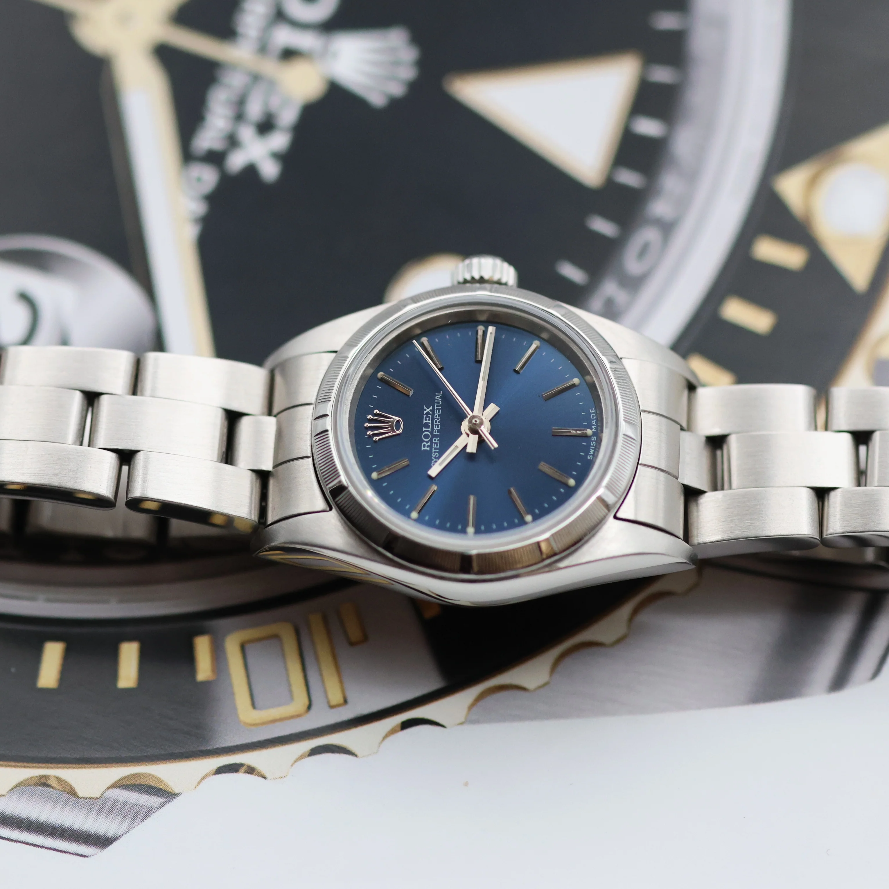 Rolex Lady Oyster Perpetual 76030 - Blue Dial - Oyster Bracelet - Image 8