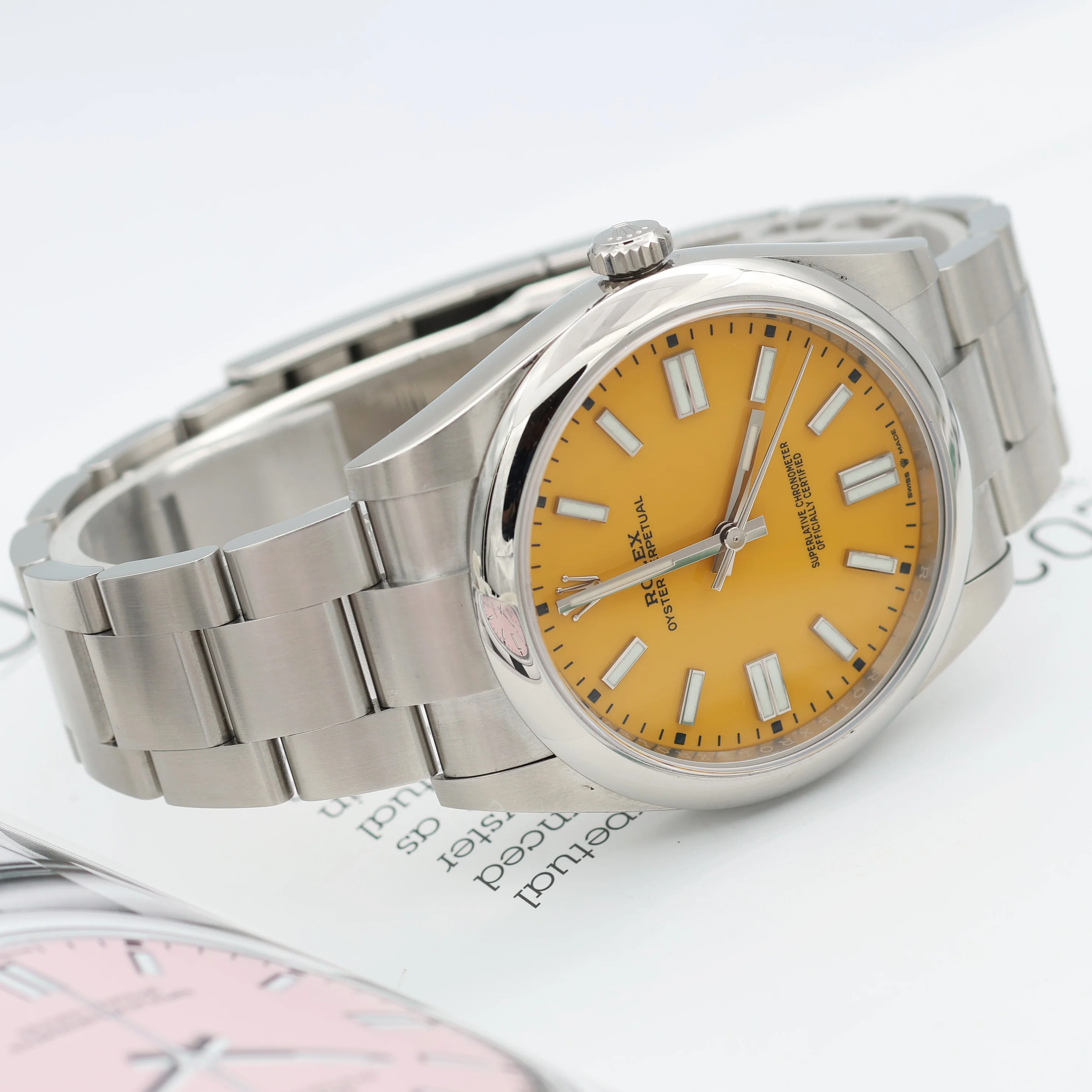 Rolex Oyster Perpetual 124300 - Yellow Dial - Full set - Image 11