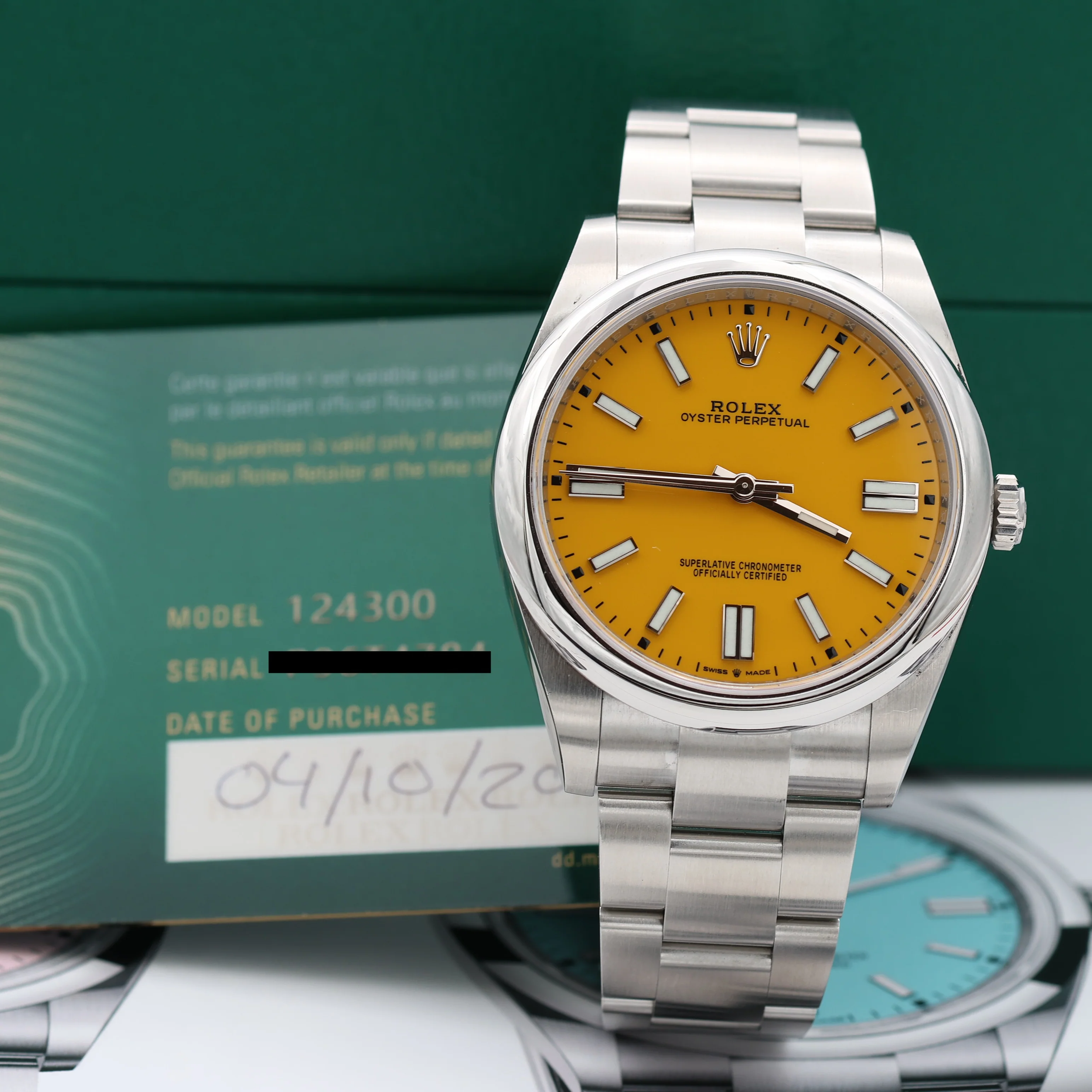 Rolex Oyster Perpetual 124300 - Yellow Dial - Full set - Image 3