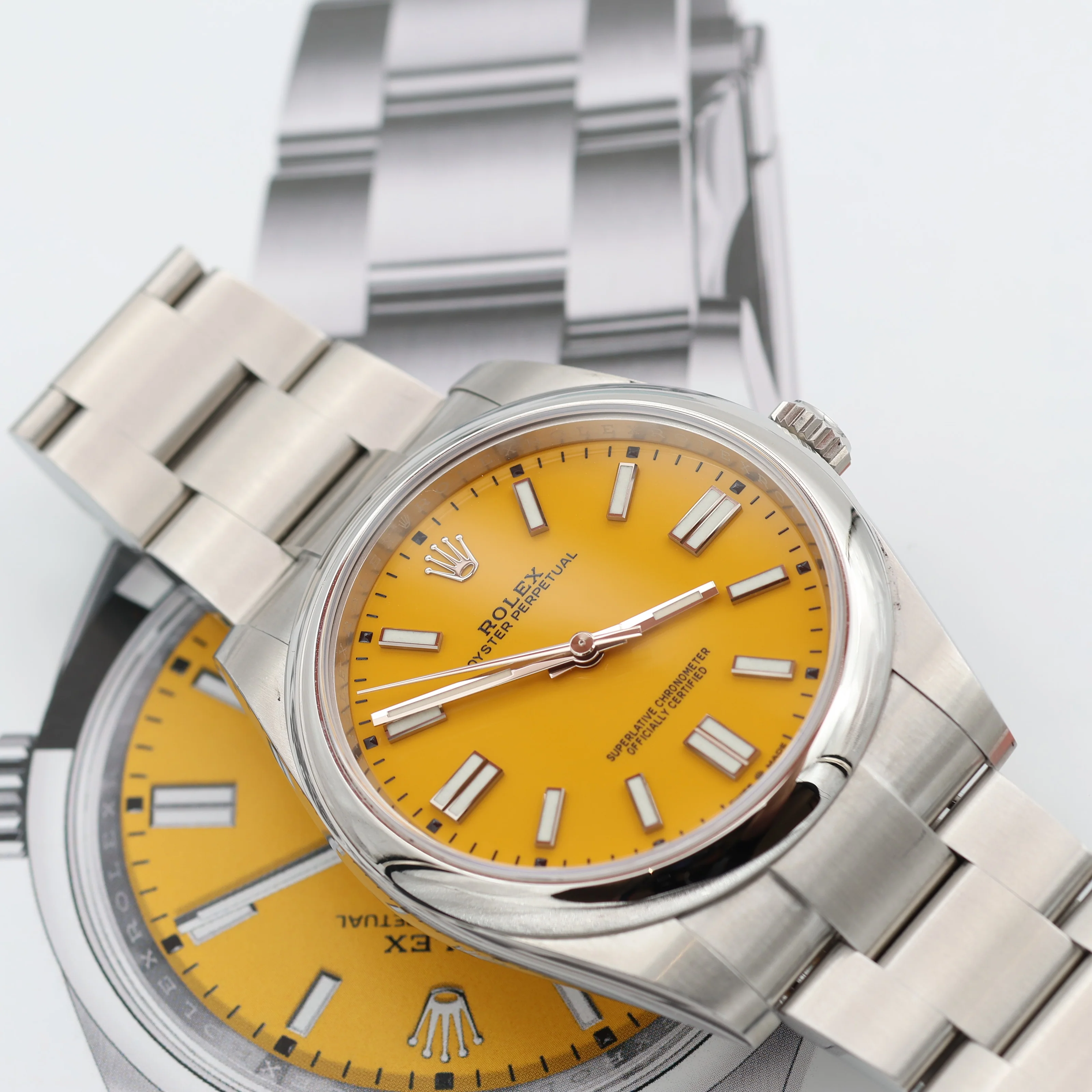 Rolex Oyster Perpetual 124300 - Yellow Dial - Full set - Image 9
