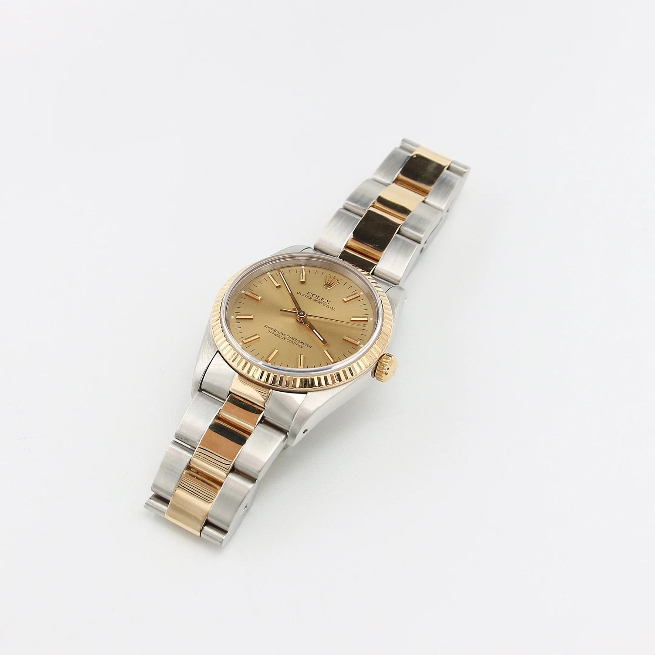 Rolex Oyster Perpetual 34 ref. 14233 Steel/Gold Champagne Dial - Oyster Bracelet - Image 7