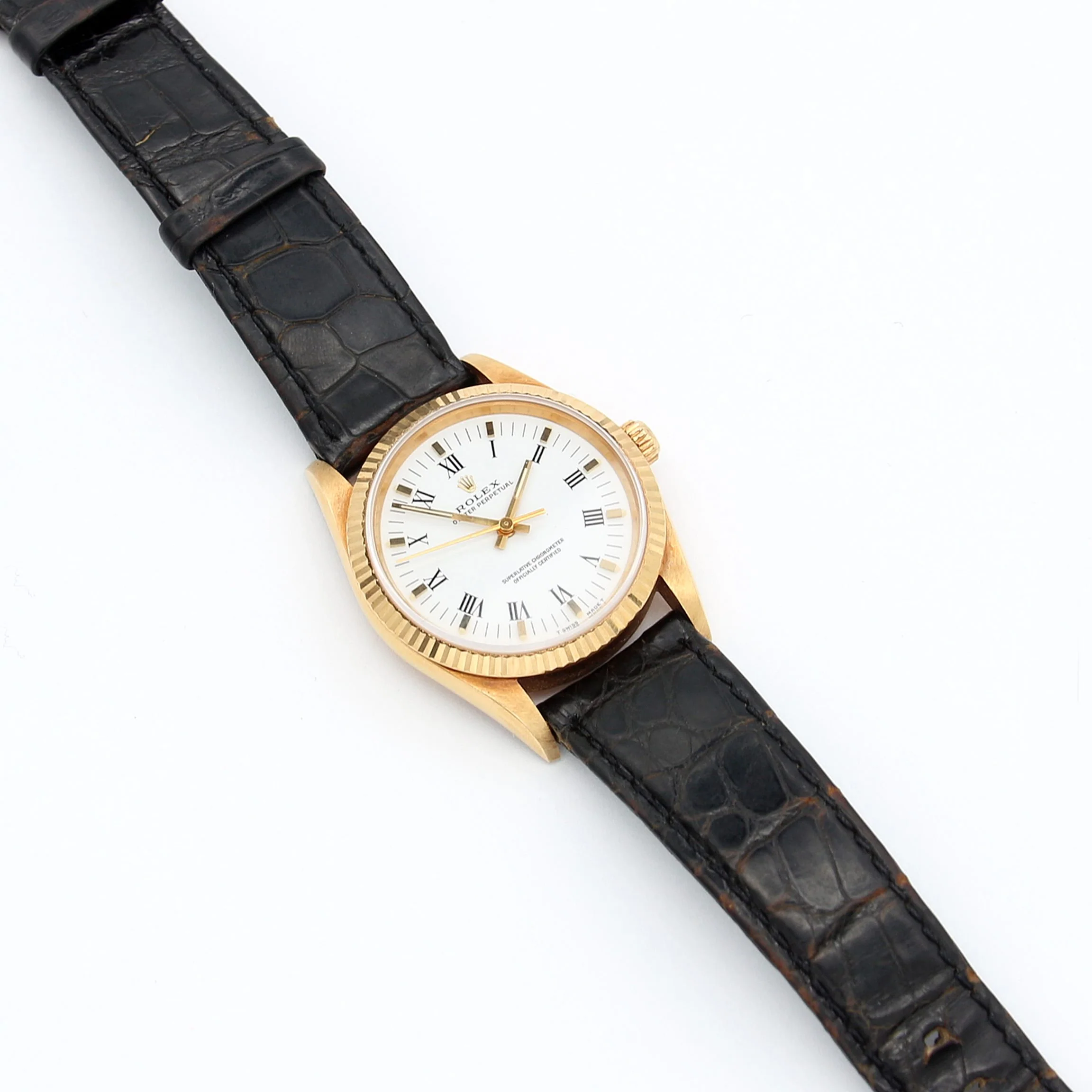 Rolex Oyster Perpetual 34 ref. 14238 18K Gold - strap and Buckle Rolex in Gold - Image 4