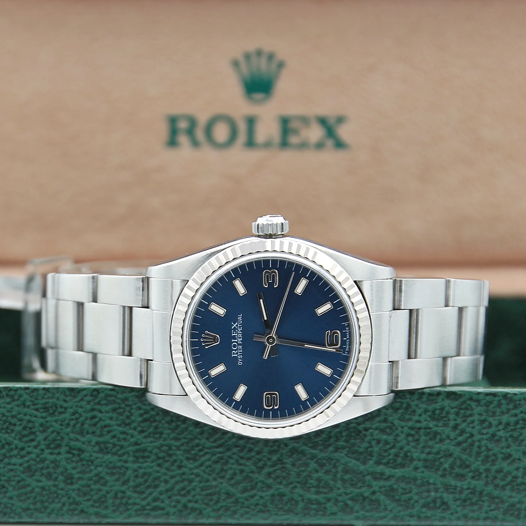 Rolex Oyster perpetual 67514 Blue Dial Oyster bracelet - Image 2
