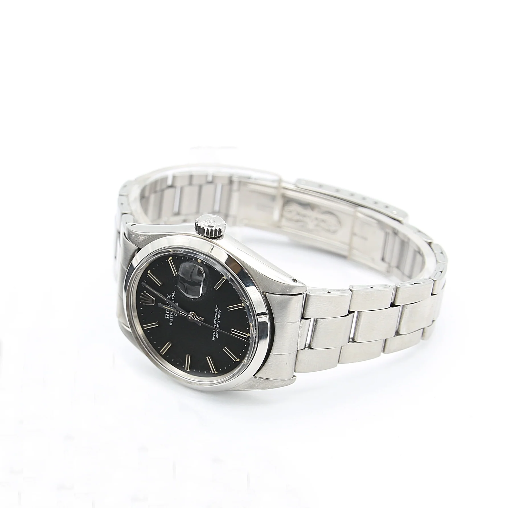 Rolex Oyster Perpetual Date ref. 1500 - Black dial (V2) - Folded bracelet - Image 2