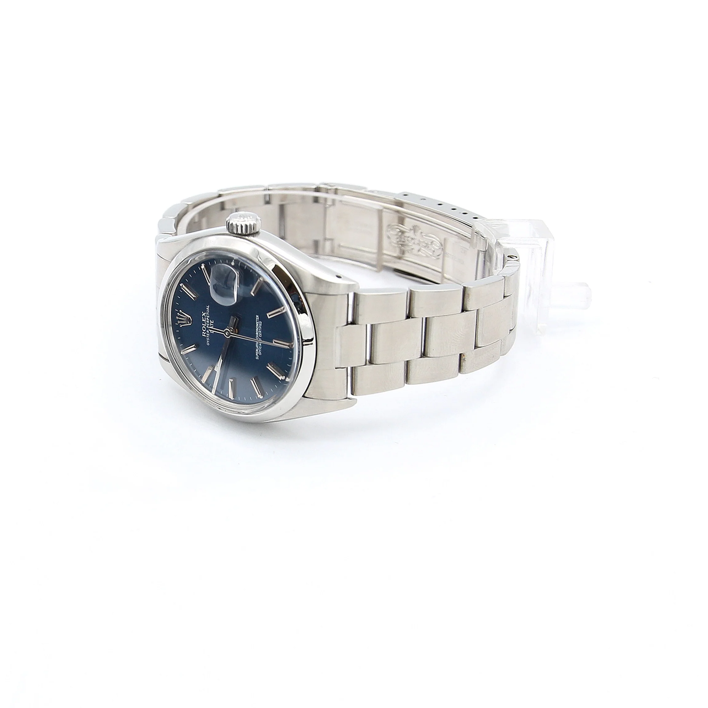 Rolex Oyster Perpetual Date ref. 1500 - Blue dial - Steel bracelet - Image 3