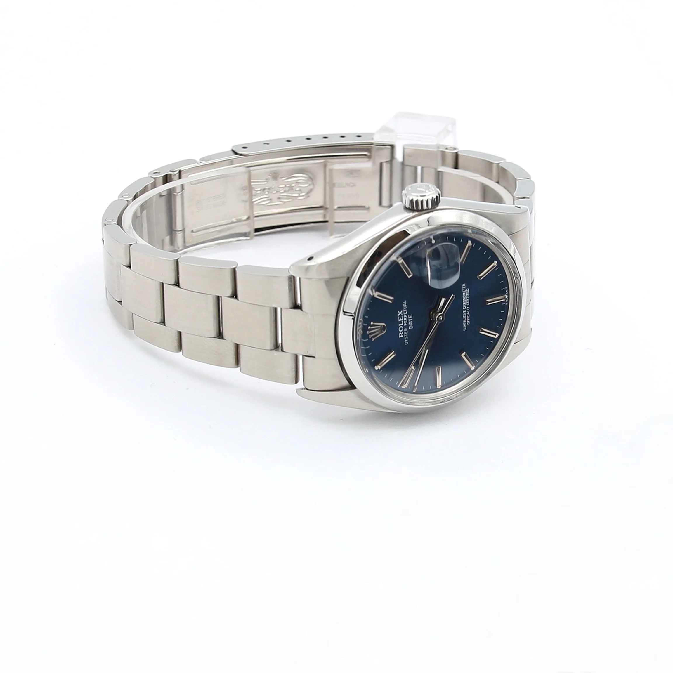 Rolex Oyster Perpetual Date ref. 1500 - Blue dial - Steel bracelet - Image 4