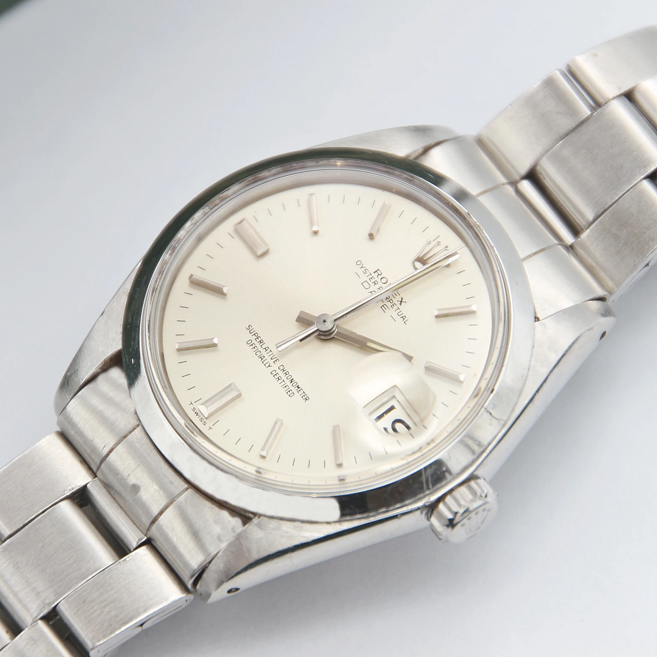Rolex Oyster Perpetual Date ref. 1500 - Silver dial - Folded Bracelet - Image 2