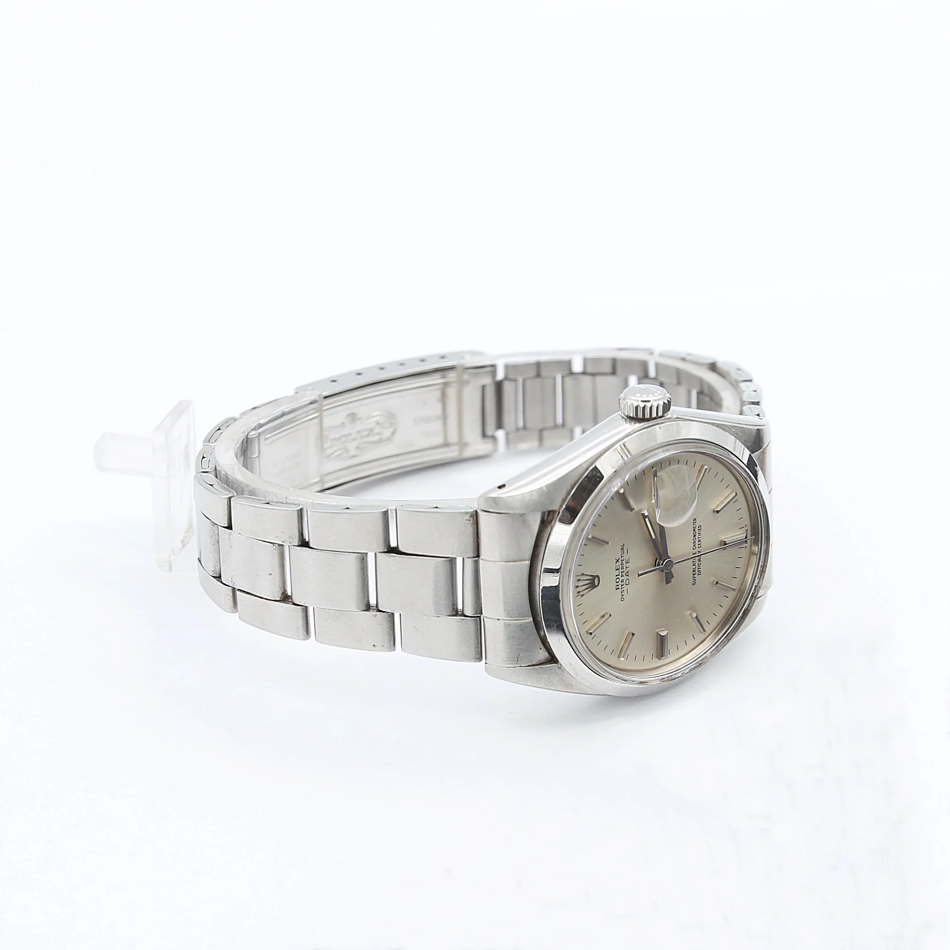 Rolex Oyster Perpetual Date ref. 1500 - Silver dial - Folded Bracelet - Image 4