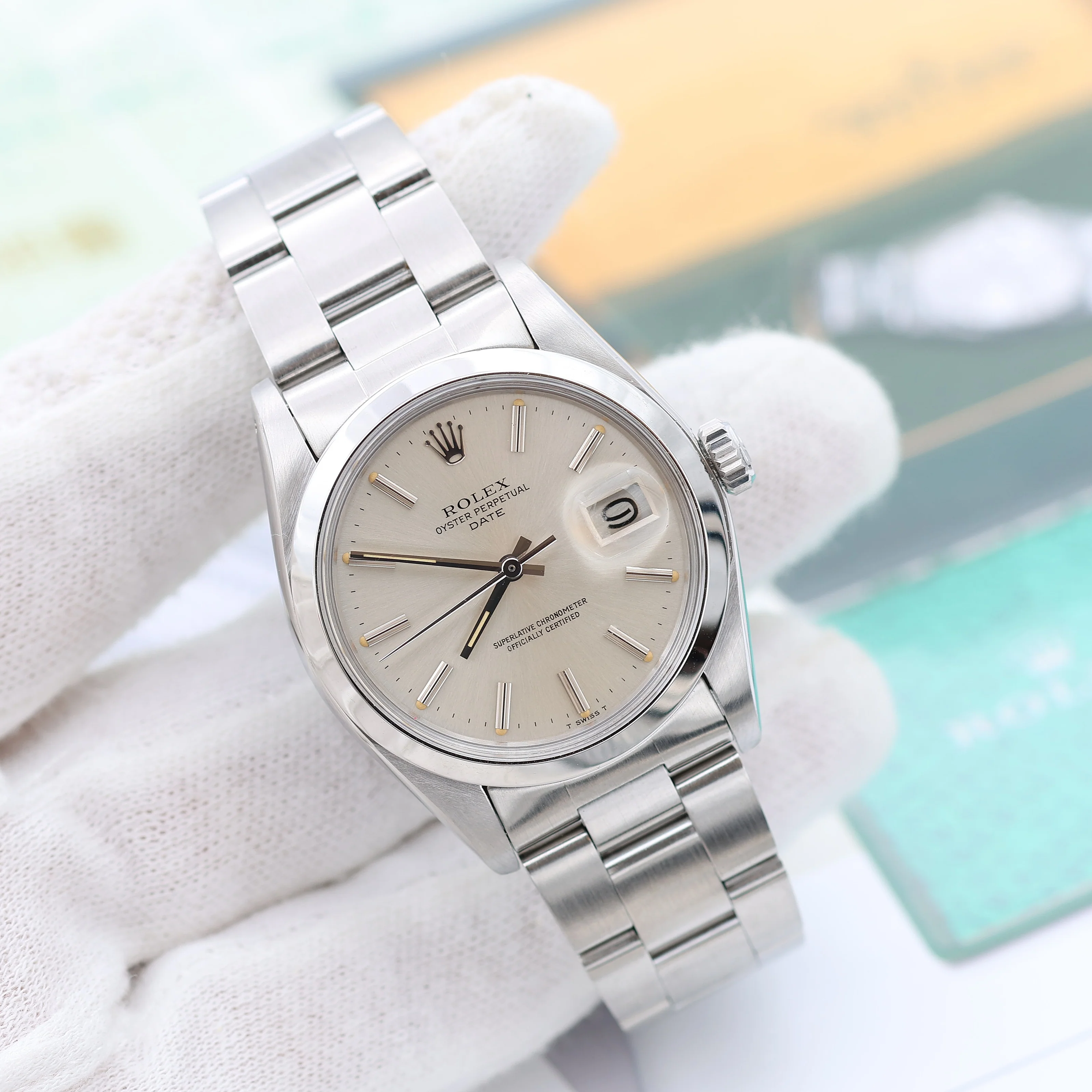 Rolex Oyster Perpetual Date ref. 1500 - Silver dial (V II) - Image 3