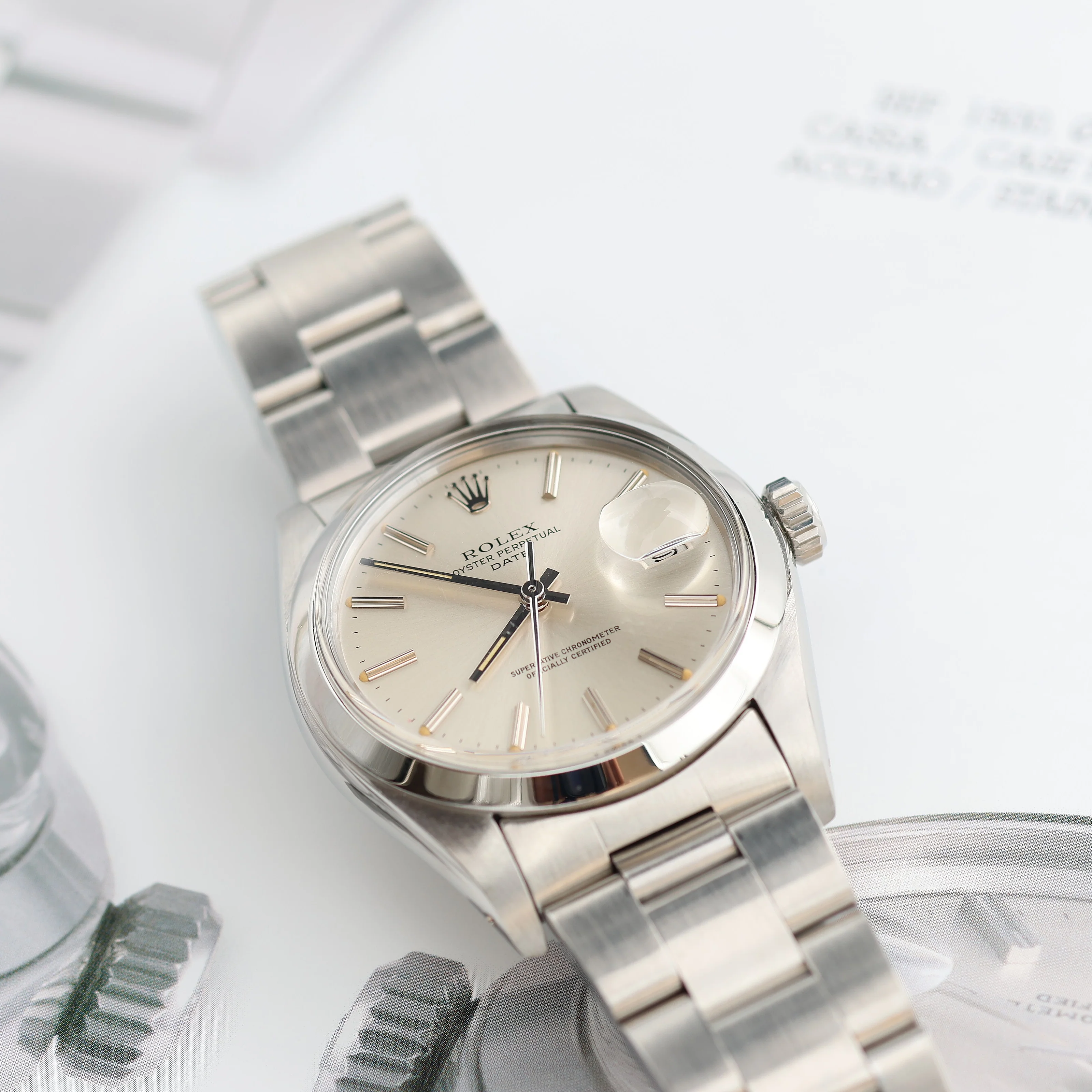 Rolex Oyster Perpetual Date ref. 1500 - Silver dial (V II) - Image 4