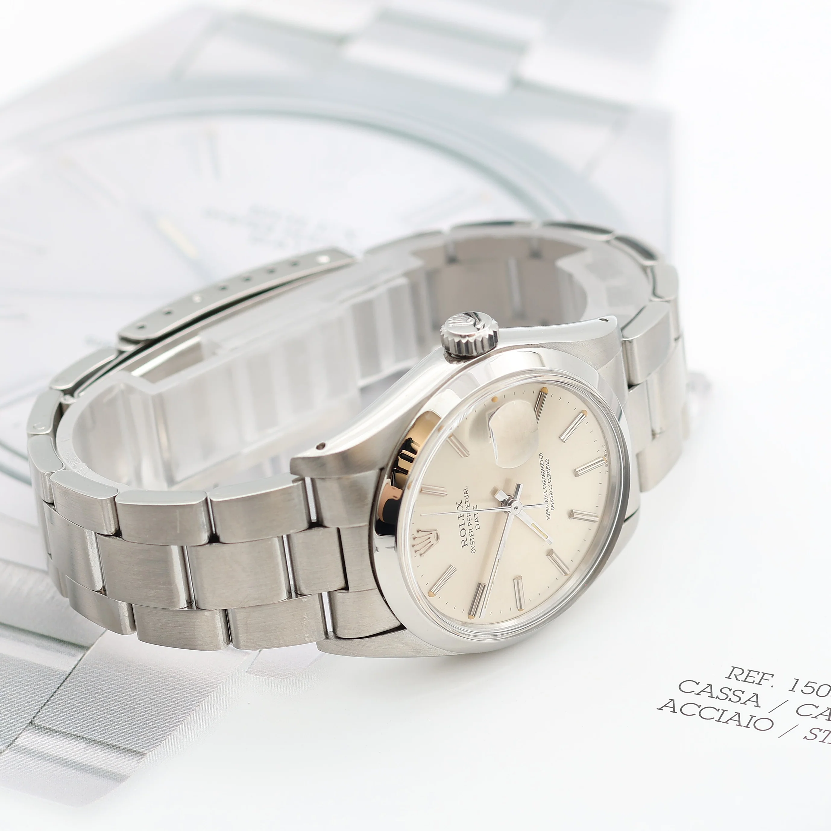 Rolex Oyster Perpetual Date ref. 1500 - Silver dial (V II) - Image 6