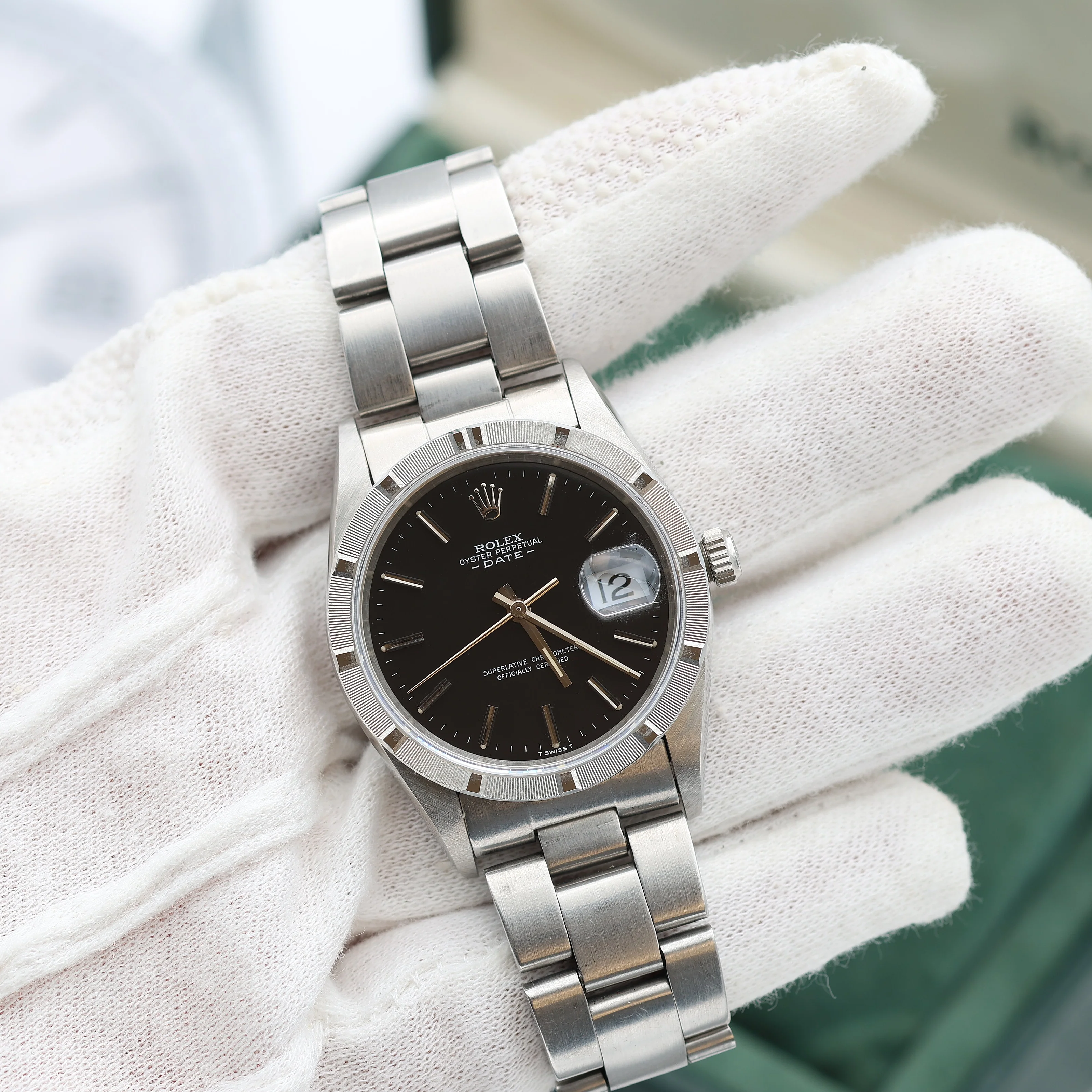 Rolex Oyster Perpetual Date ref. 15210 Black dial - Full Set - Image 3