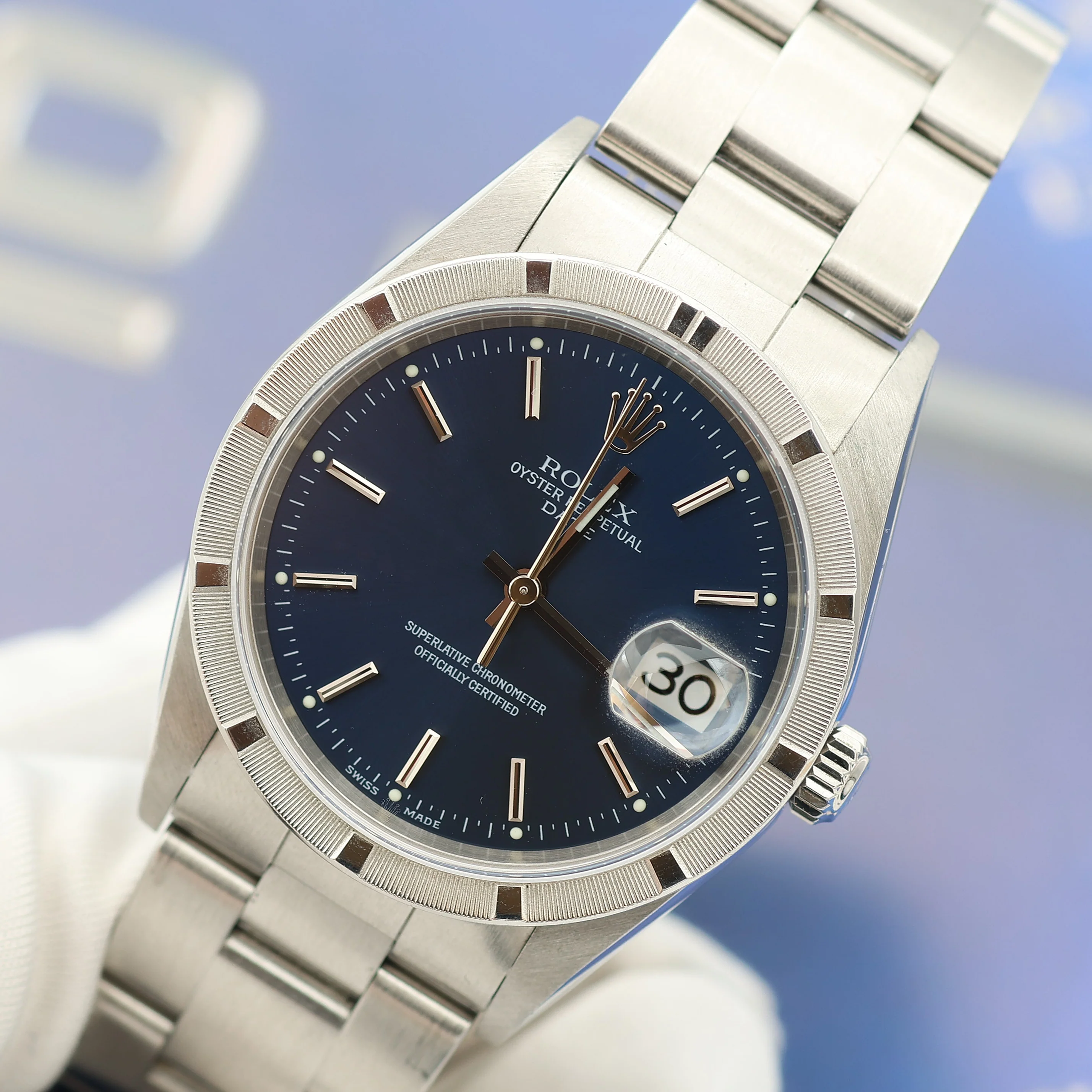 Rolex Oyster Perpetual Date ref. 15210 - Blue Dial - Full Set - Image 4