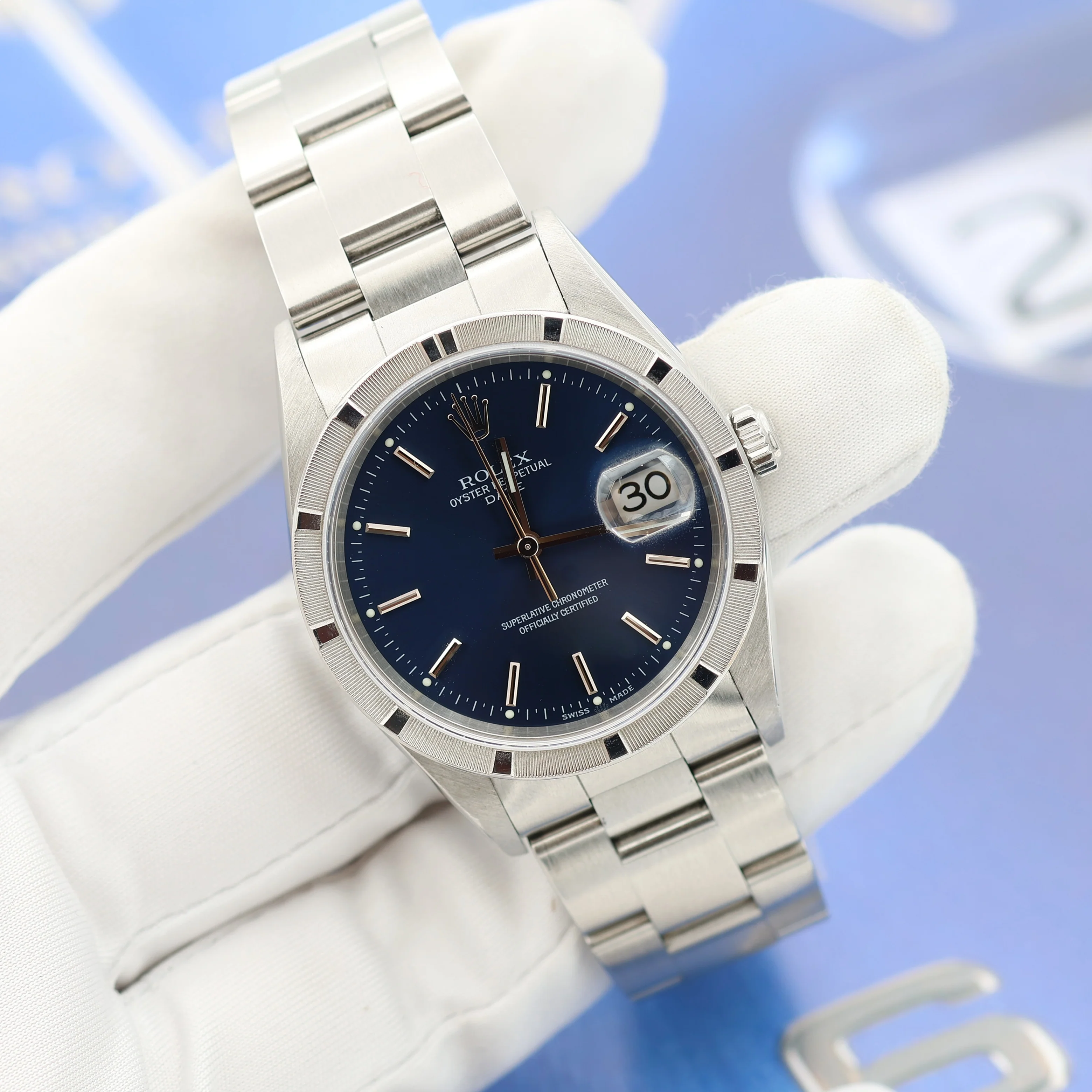 Rolex Oyster Perpetual Date ref. 15210 - Blue Dial - Full Set - Image 5