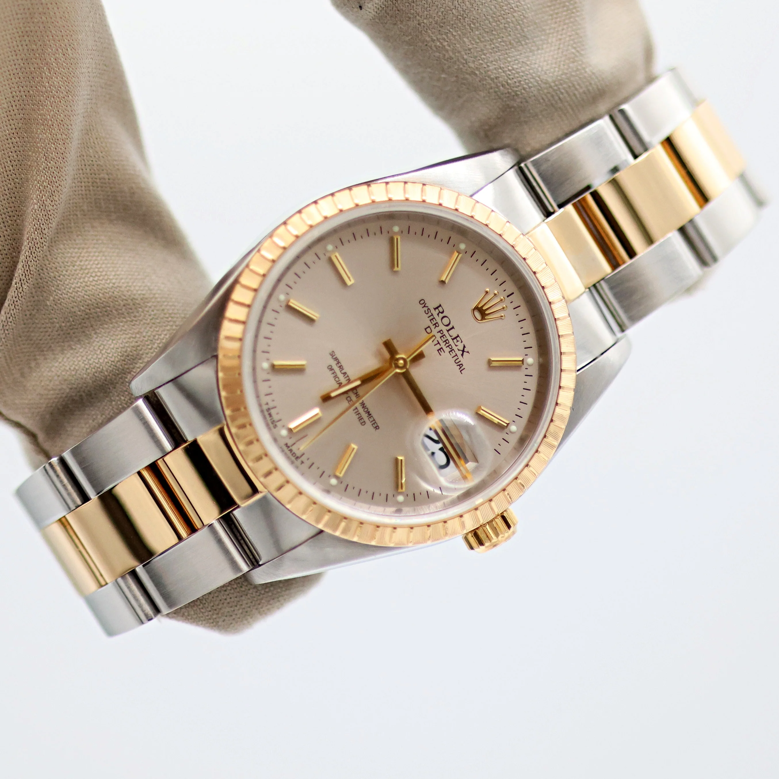 Rolex Oyster Perpetual Date ref. 15233 - Silver Dial - Oyster Bracelet - Image 5