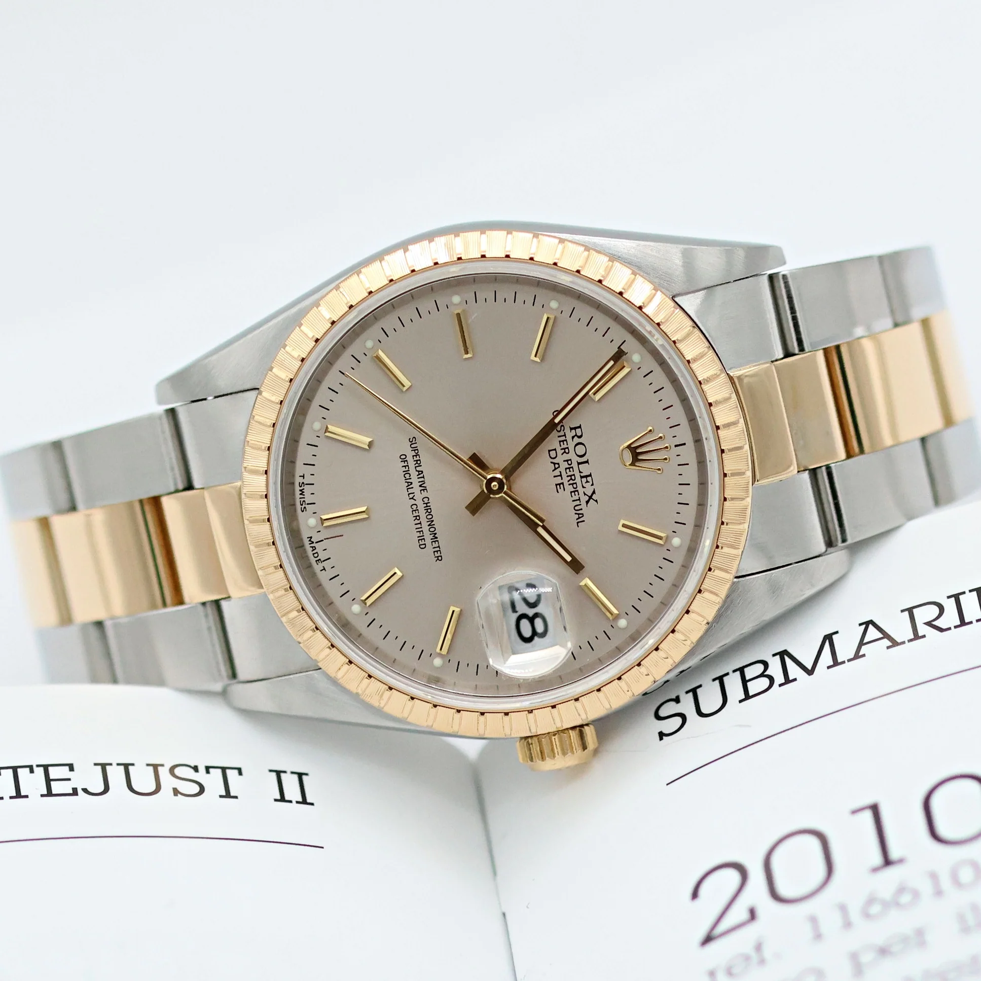 Rolex Oyster Perpetual Date ref. 15233 - Silver Dial - Oyster Bracelet - Image 7