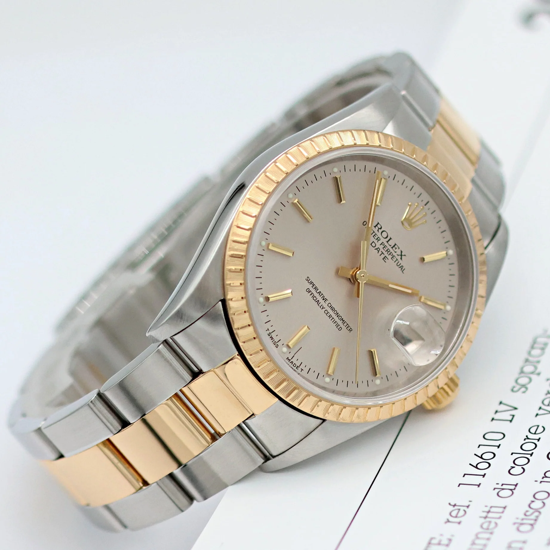 Rolex Oyster Perpetual Date ref. 15233 - Silver Dial - Oyster Bracelet - Image 9