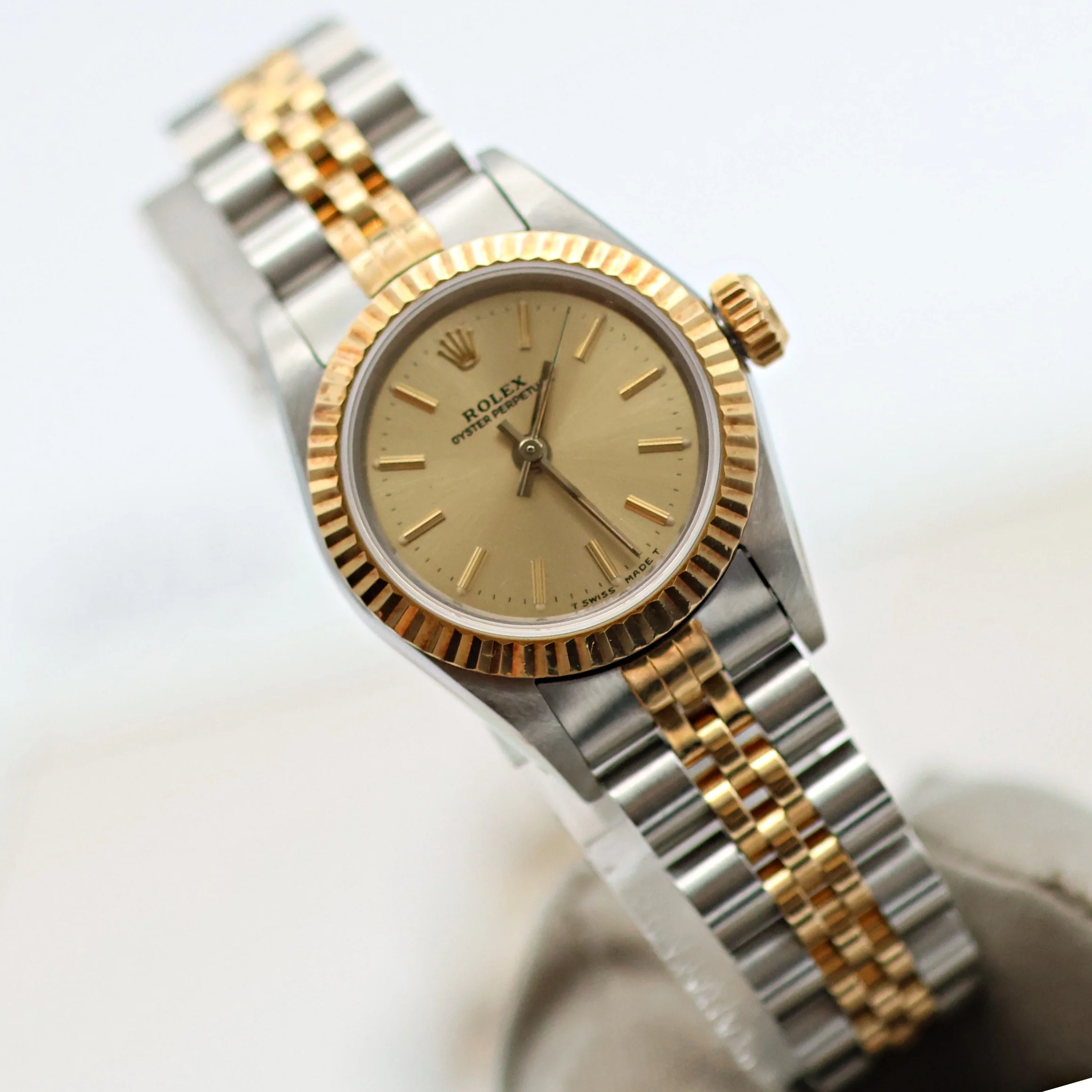 Rolex Oyster Perpetual Lady 67193 - Champagne Dial - Jubilee - Full Set - Image 9