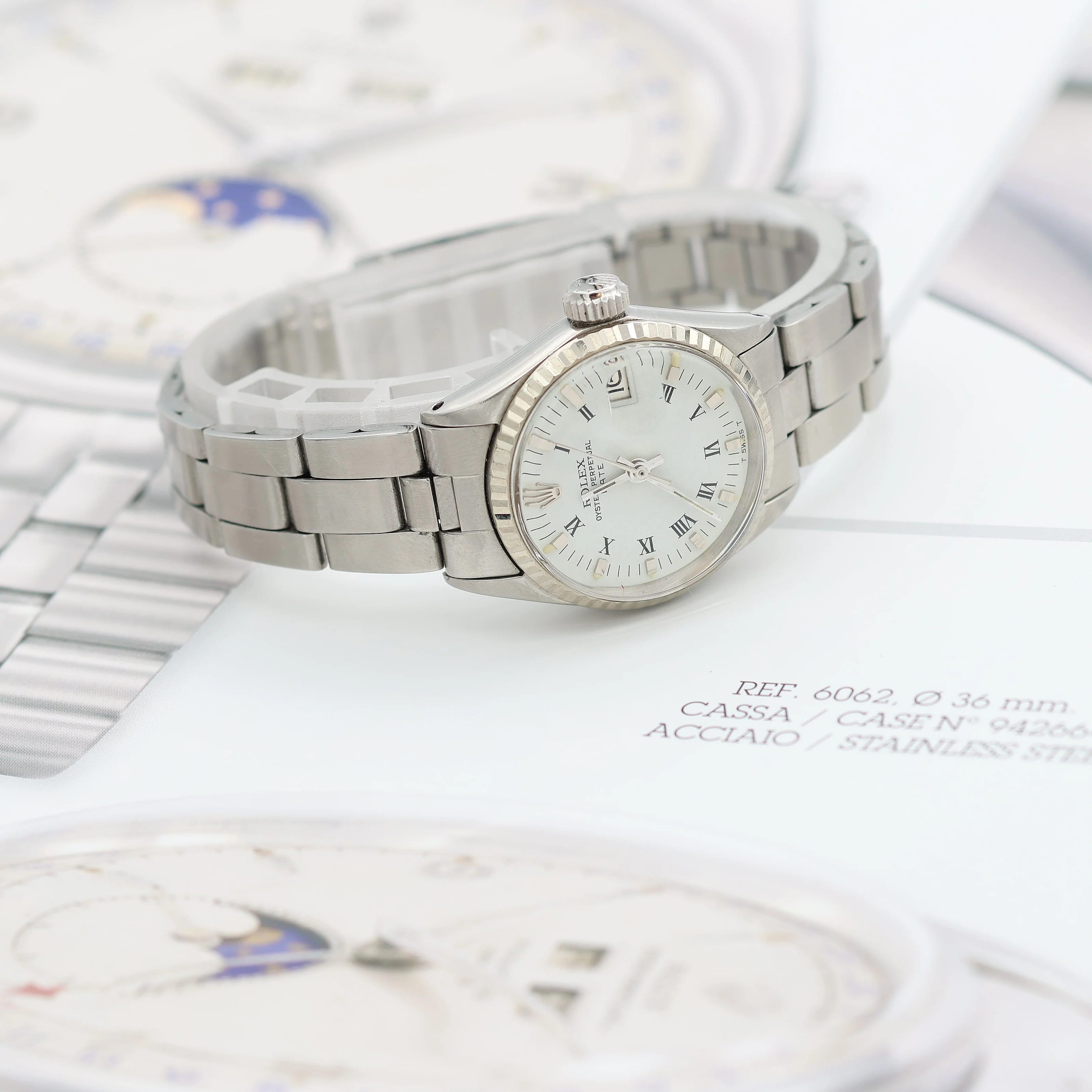 Rolex Oyster Perpetual Lady Date ref. 6517 White Roman Dial - Oyster Bracelet - Image 4