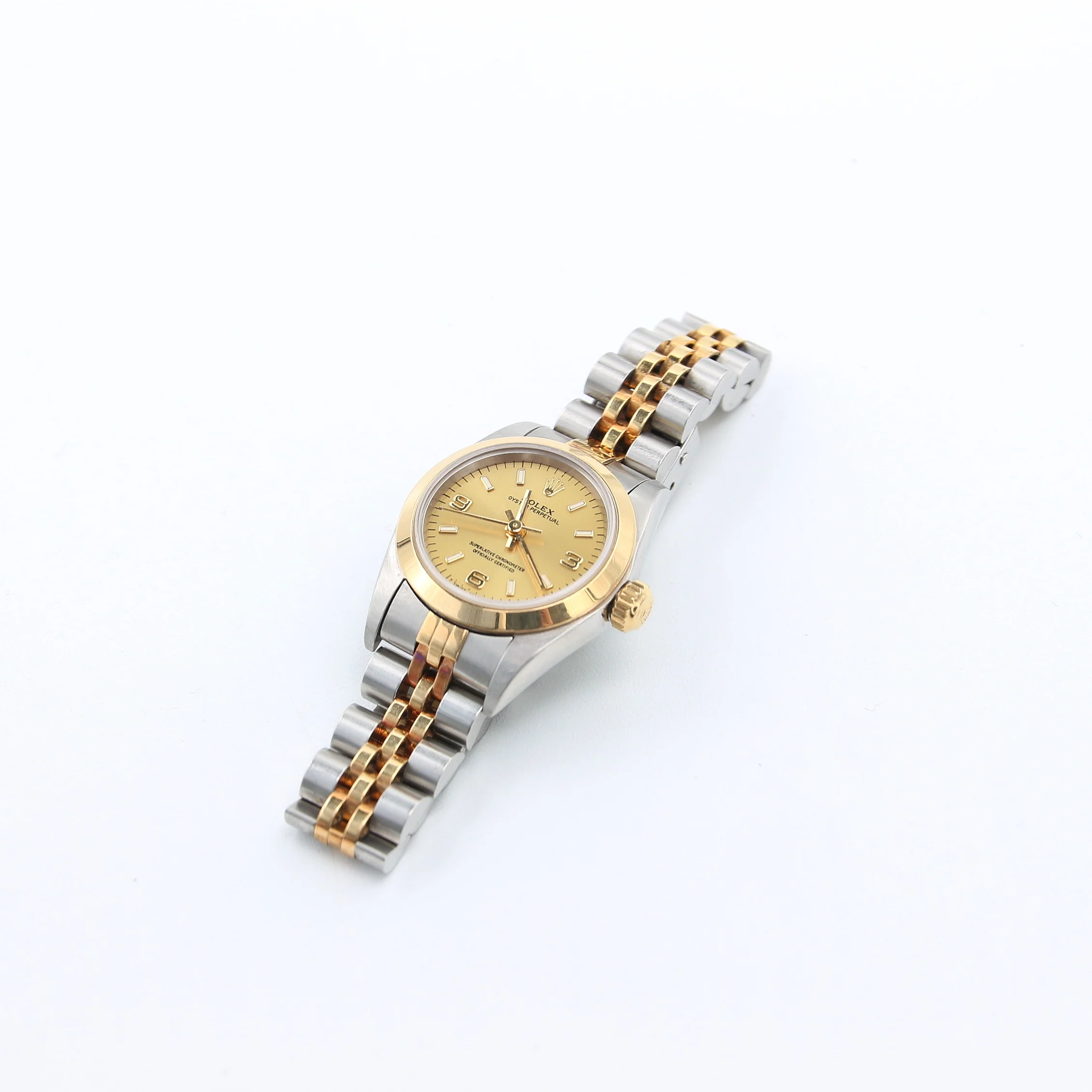 Rolex Oyster Perpetual Lady ref. 67183 Steel/Gold - Champagne 3-6-9 Dial - Jubilee bracelet