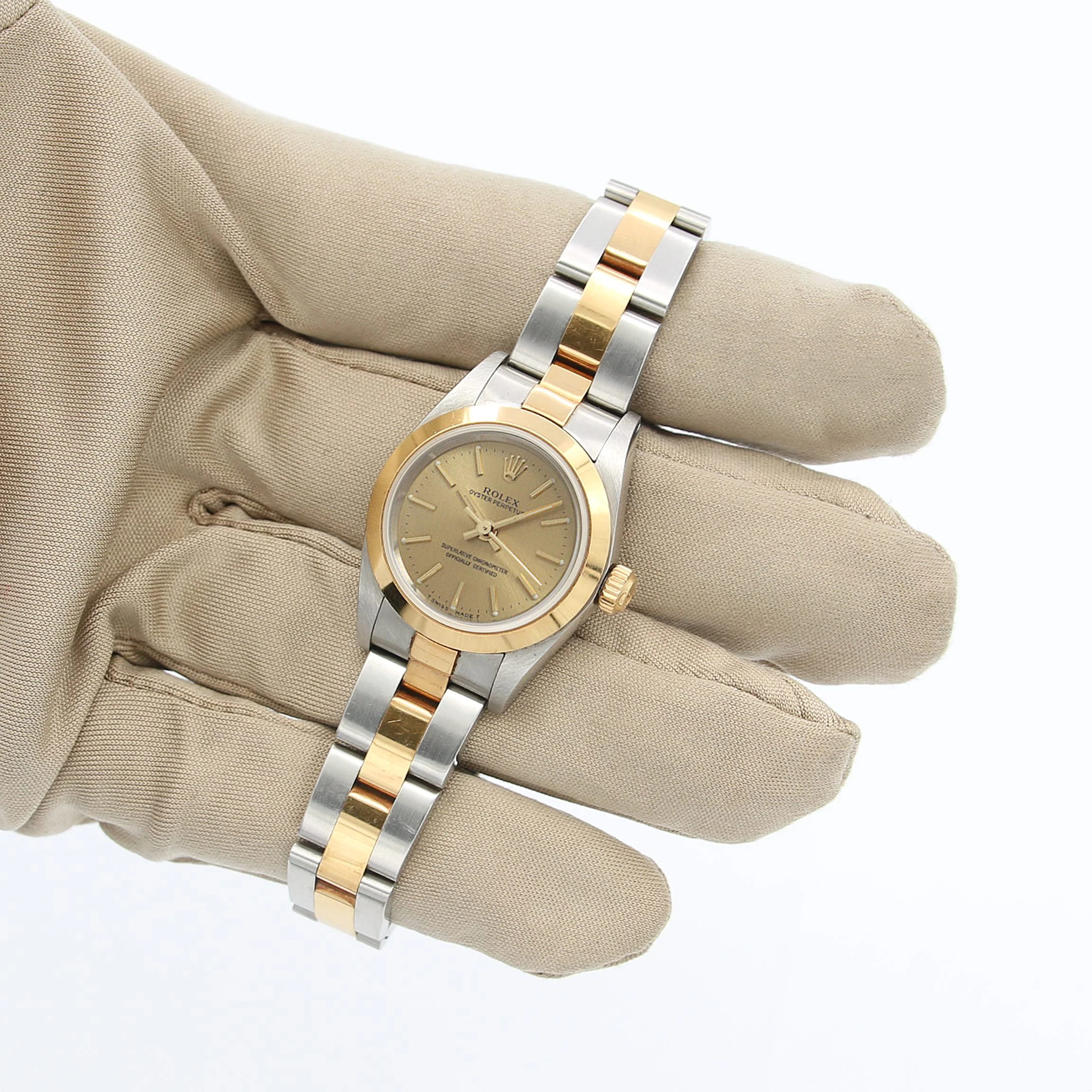 Rolex Oyster Perpetual Lady ref. 67183 Steel/Gold - Champagne Dial Oyster bracelet - Image 2