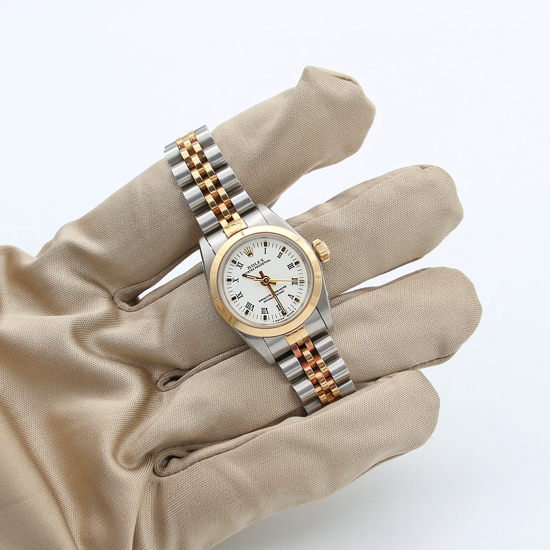 Rolex Oyster Perpetual Lady ref. 67183 Steel/Gold - White Roman Dial - Jubilee bracelet - Image 2