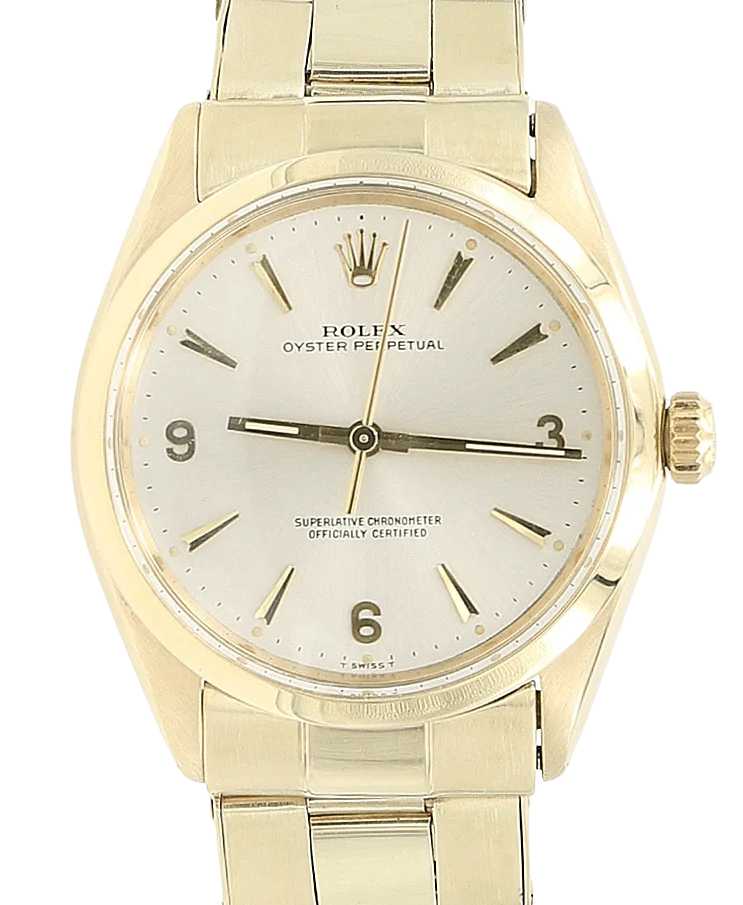 Rolex Oyster Perpetual ref. 1002 34mm 9K Gold Riveted Bracelet