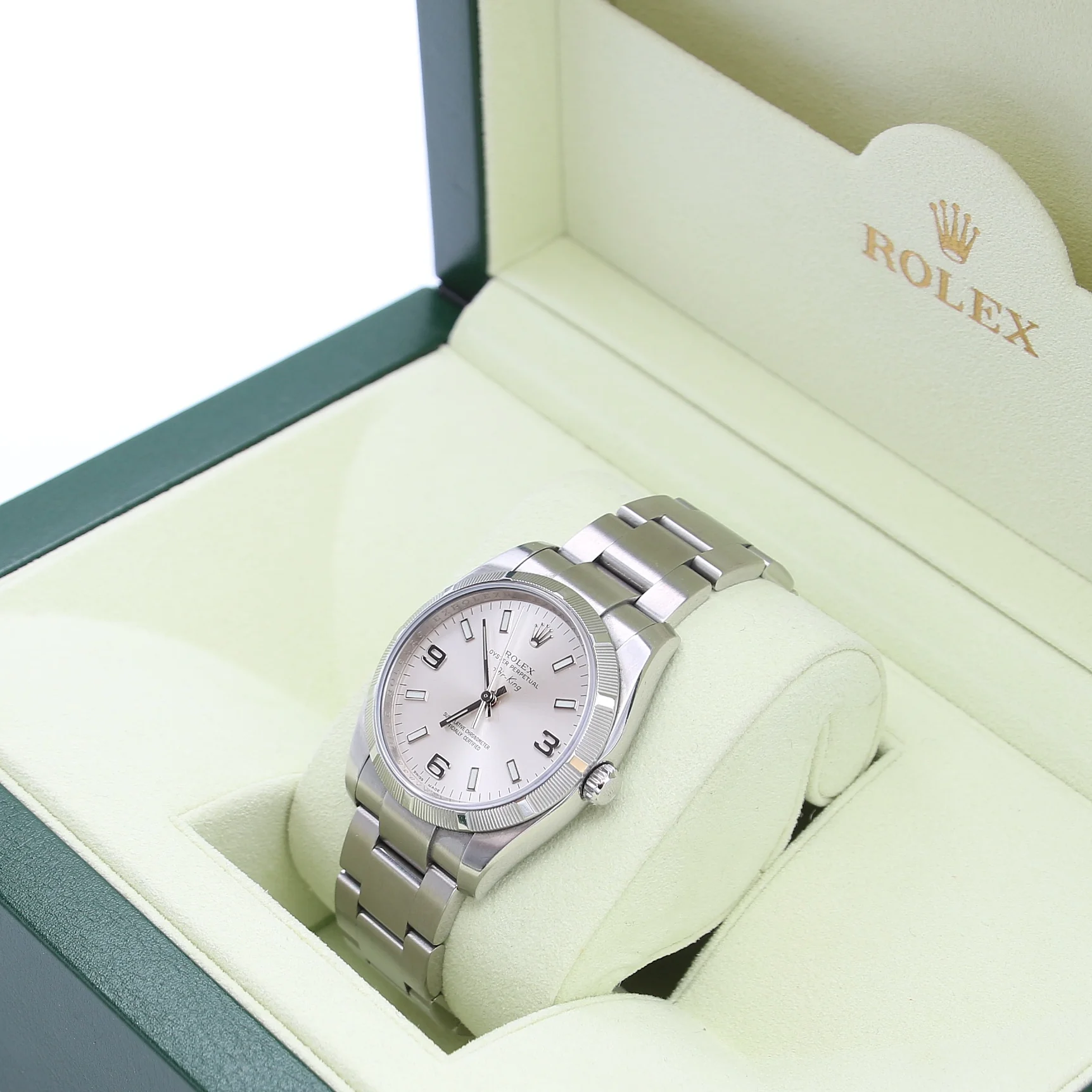 Rolex Air-King ref. 114210 Dial Silver 3-6-9 - Full Set - Image 5