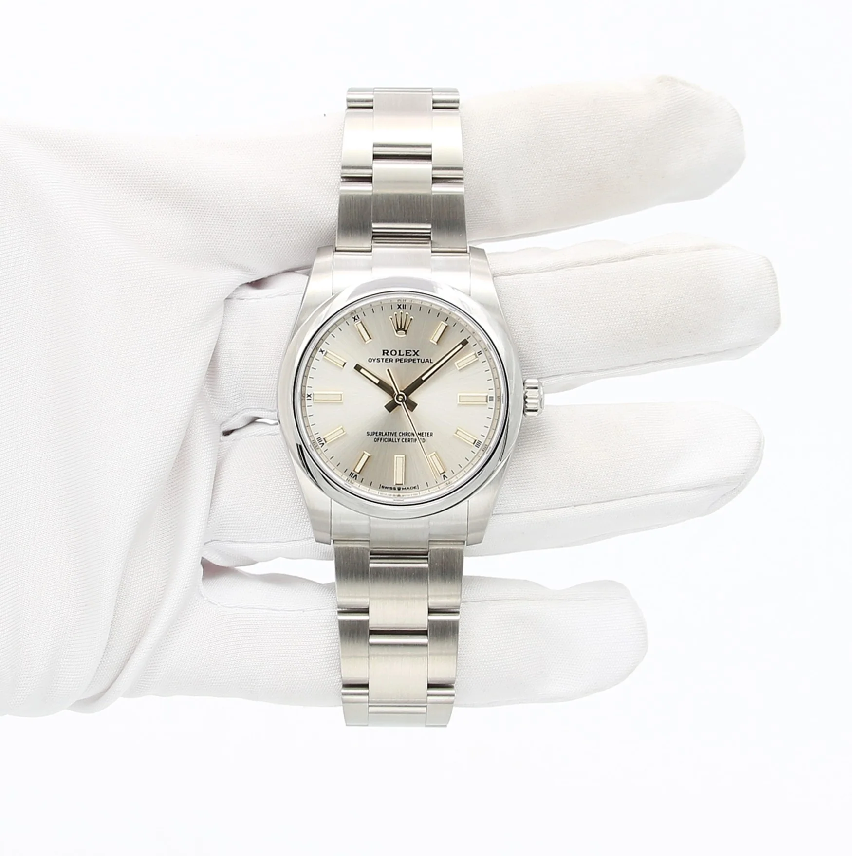 Rolex Oyster Perpetual ref. 124200 - 34mm Silver Dial - Full set - Image 3