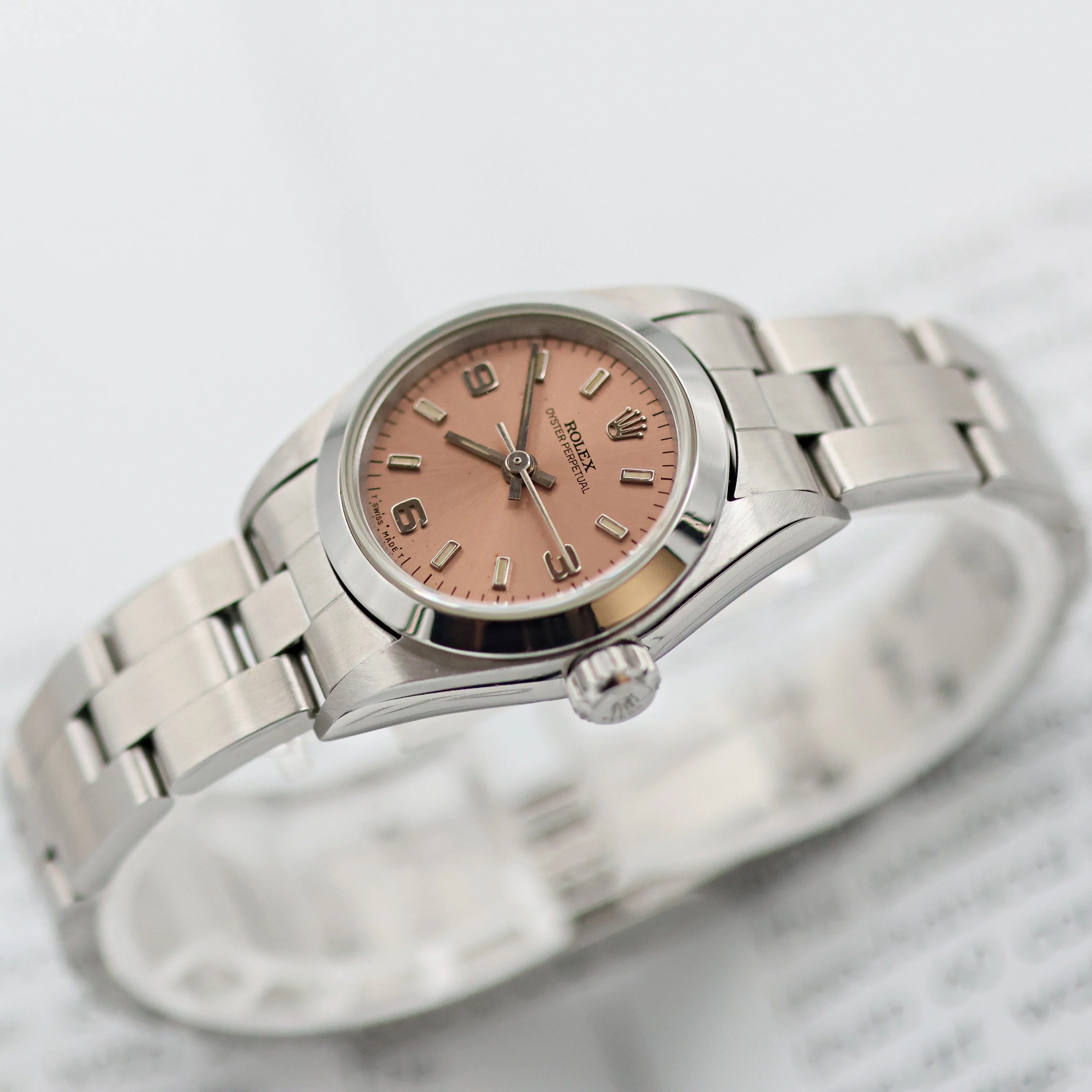Rolex Oyster Perpetual ref. 67180 - Salmon Dial - Oyster Bracelet - Image 10