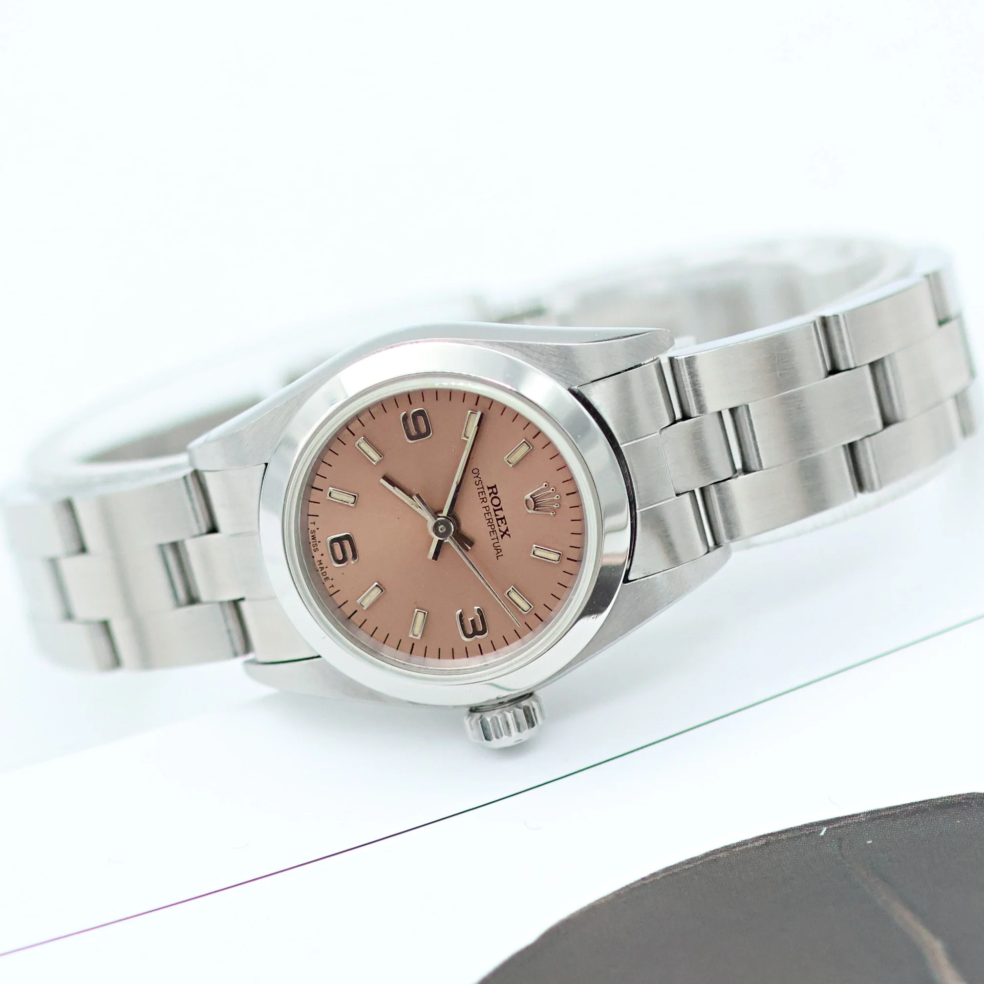 Rolex Oyster Perpetual ref. 67180 - Salmon Dial - Oyster Bracelet - Image 6