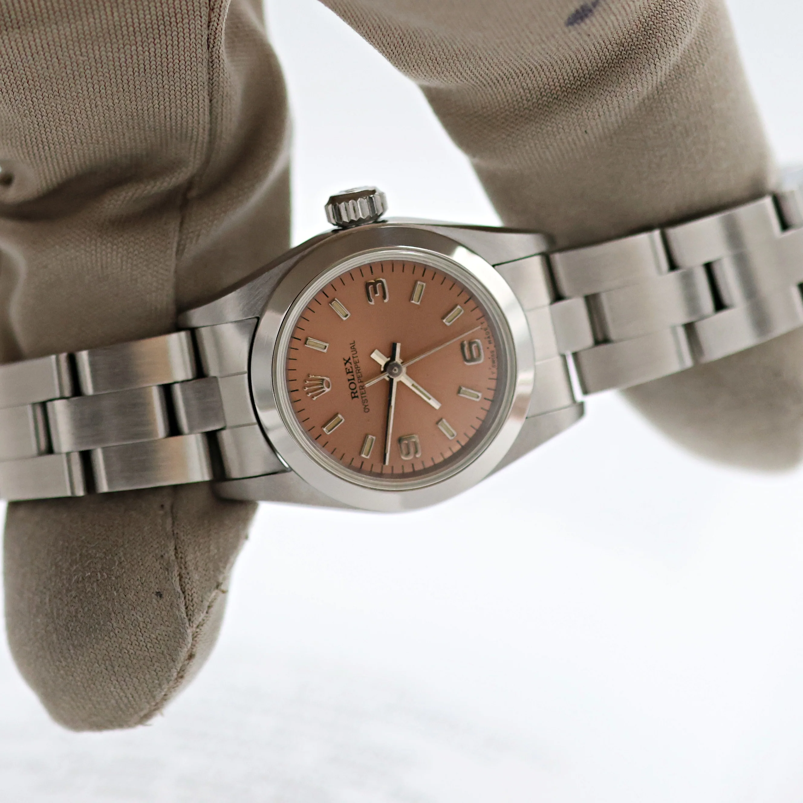 Rolex Oyster Perpetual ref. 67180 - Salmon Dial - Oyster Bracelet - Image 9