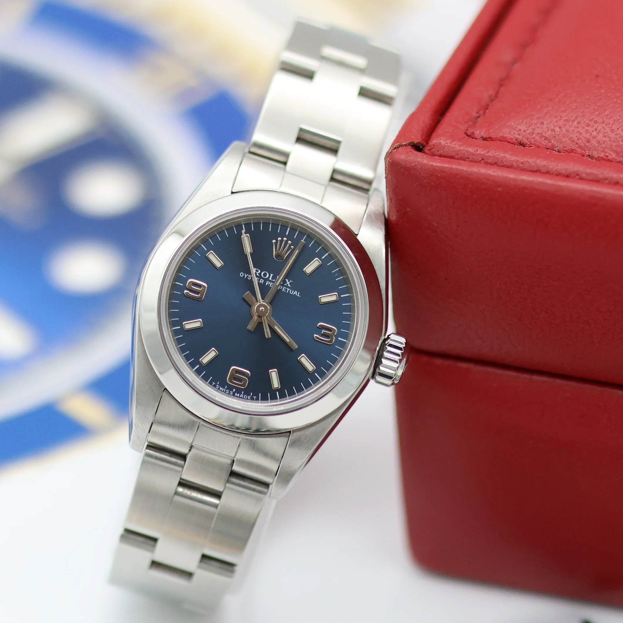 Rolex Oyster Perpetual ref. 67180 - Blue 3-6-9 Dial - Oyster Bracelet - Full Set - Image 4