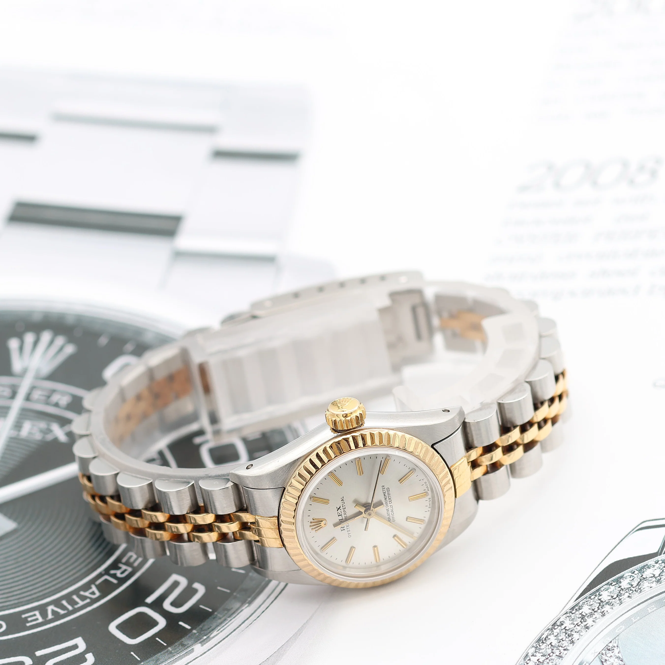 Rolex Oyster Perpetual ref. 67193 Silver dial Jubilee bracelet - Image 5