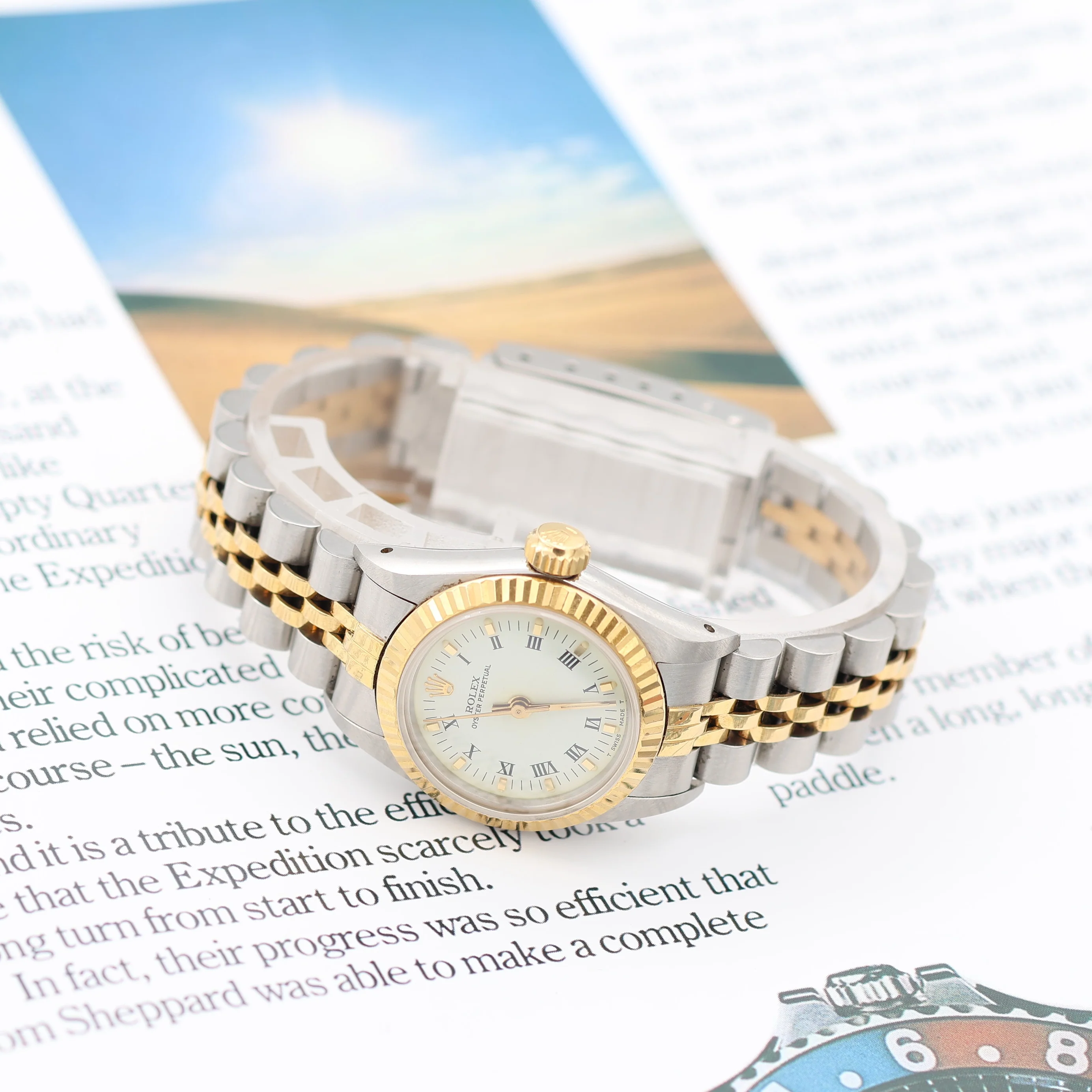 Rolex Oyster perpetual ref. 67193 White Roman dial Jubilee bracelet - Image 3