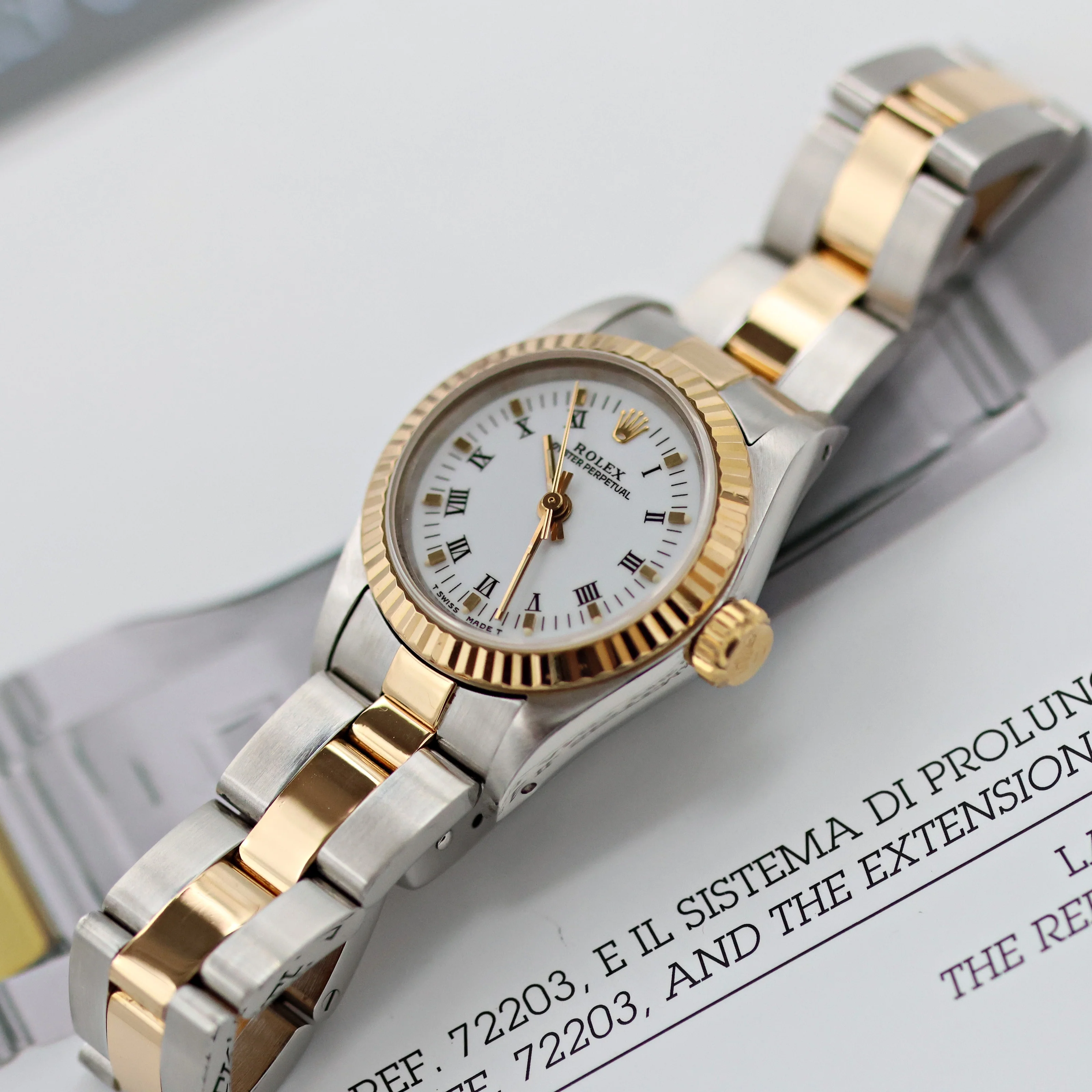 Rolex Oyster perpetual ref. 67193 White Roman dial Oyster bracelet - Image 10