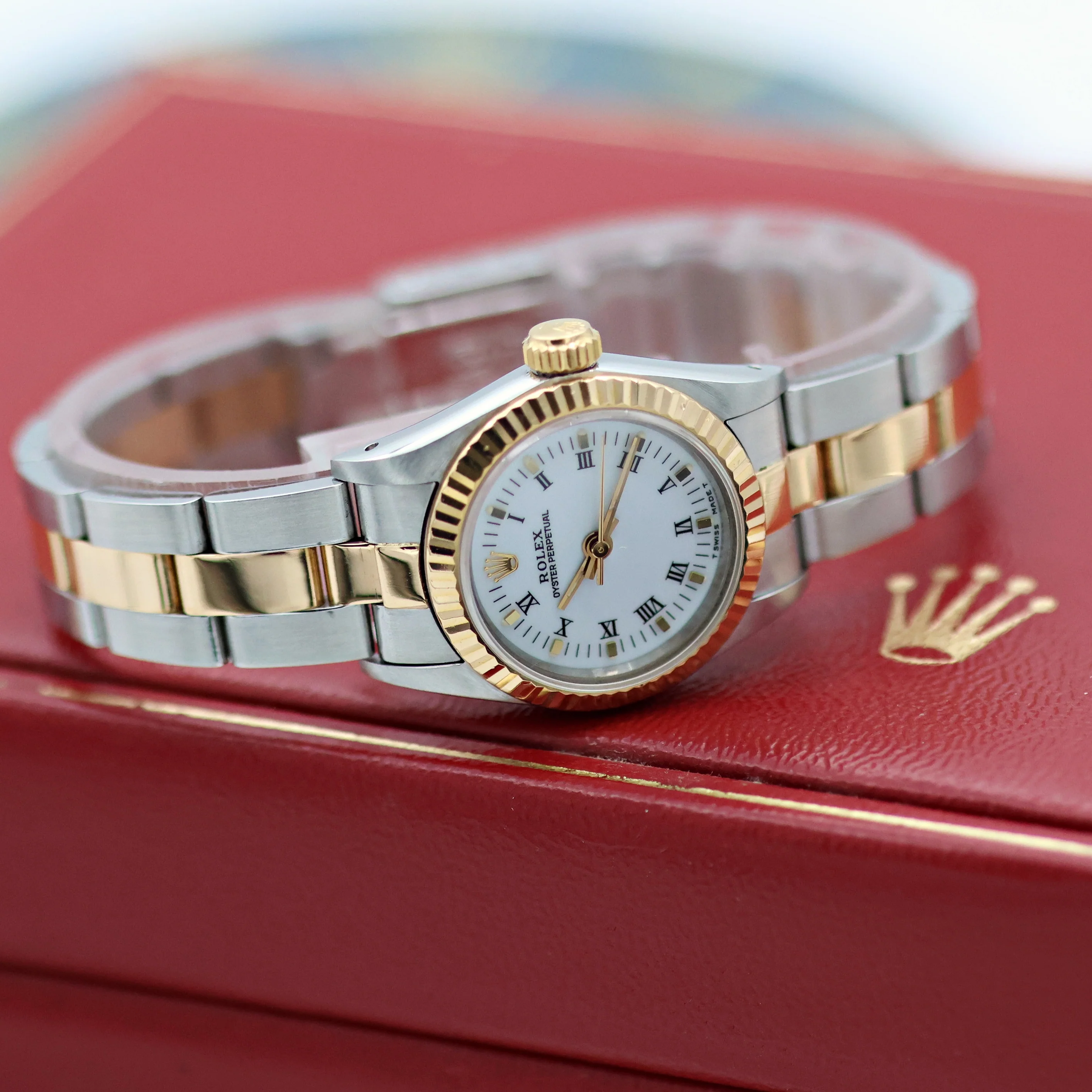 Rolex Oyster perpetual ref. 67193 White Roman dial Oyster bracelet - Image 8