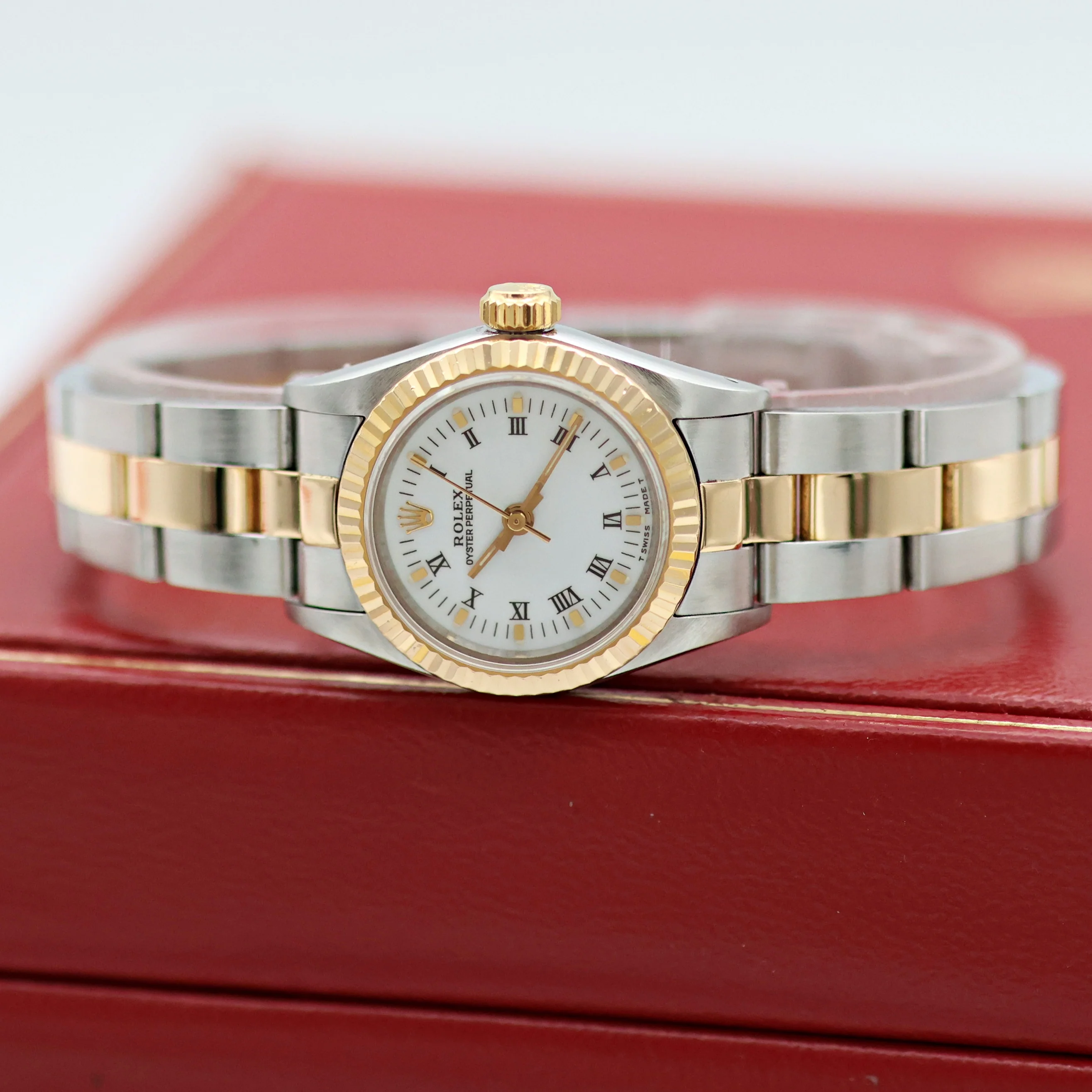Rolex Oyster perpetual ref. 67193 White Roman dial Oyster bracelet - Image 9