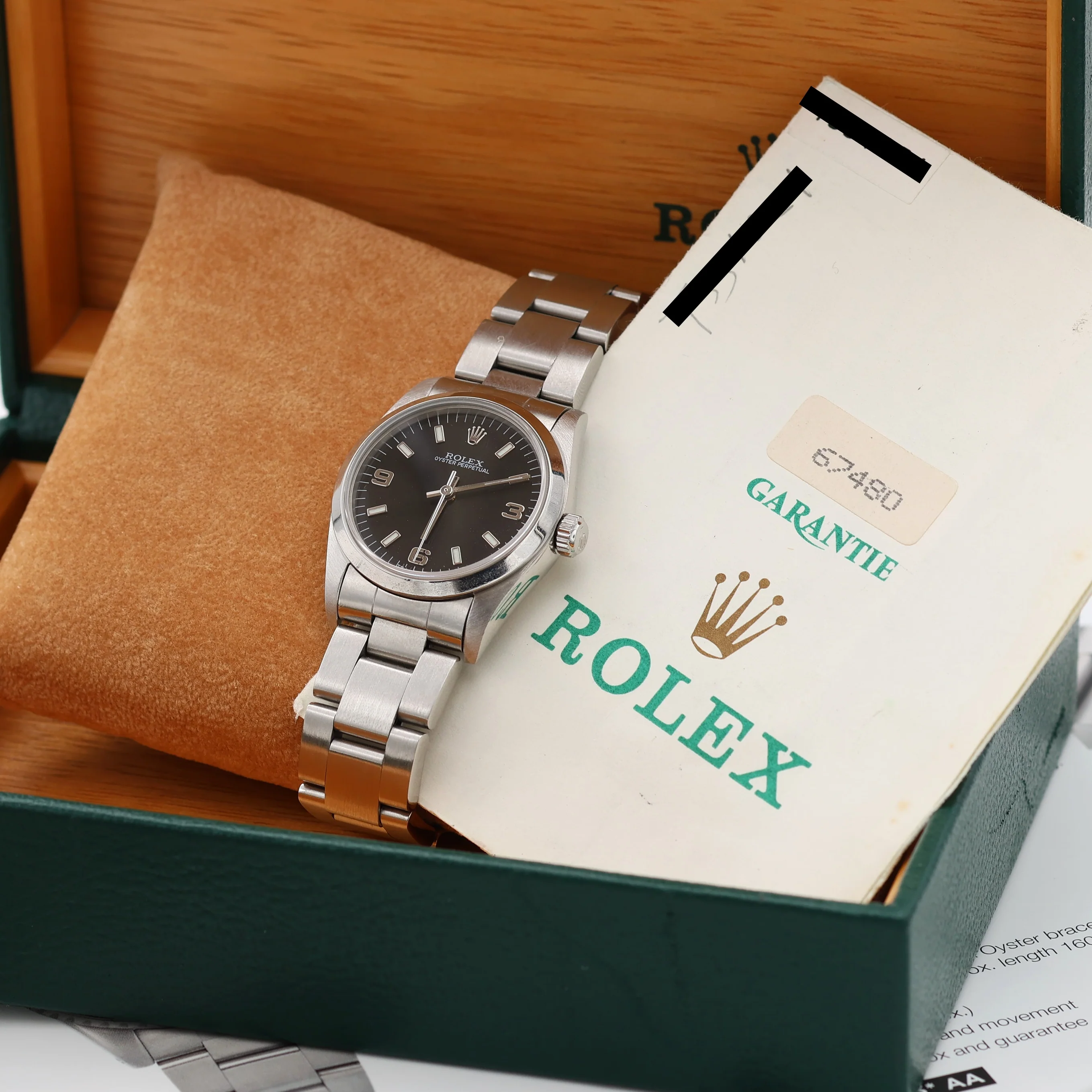 Rolex Oyster Perpetual Ref. 67480 - Black 3-6-9 Dial - Oyster - Full Set - Image 2