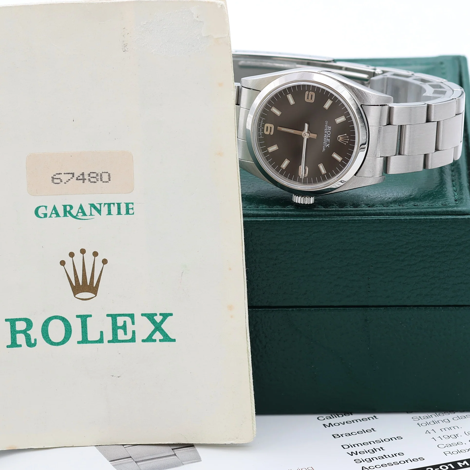 Rolex Oyster Perpetual Ref. 67480 - Black 3-6-9 Dial - Oyster - Full Set - Image 5