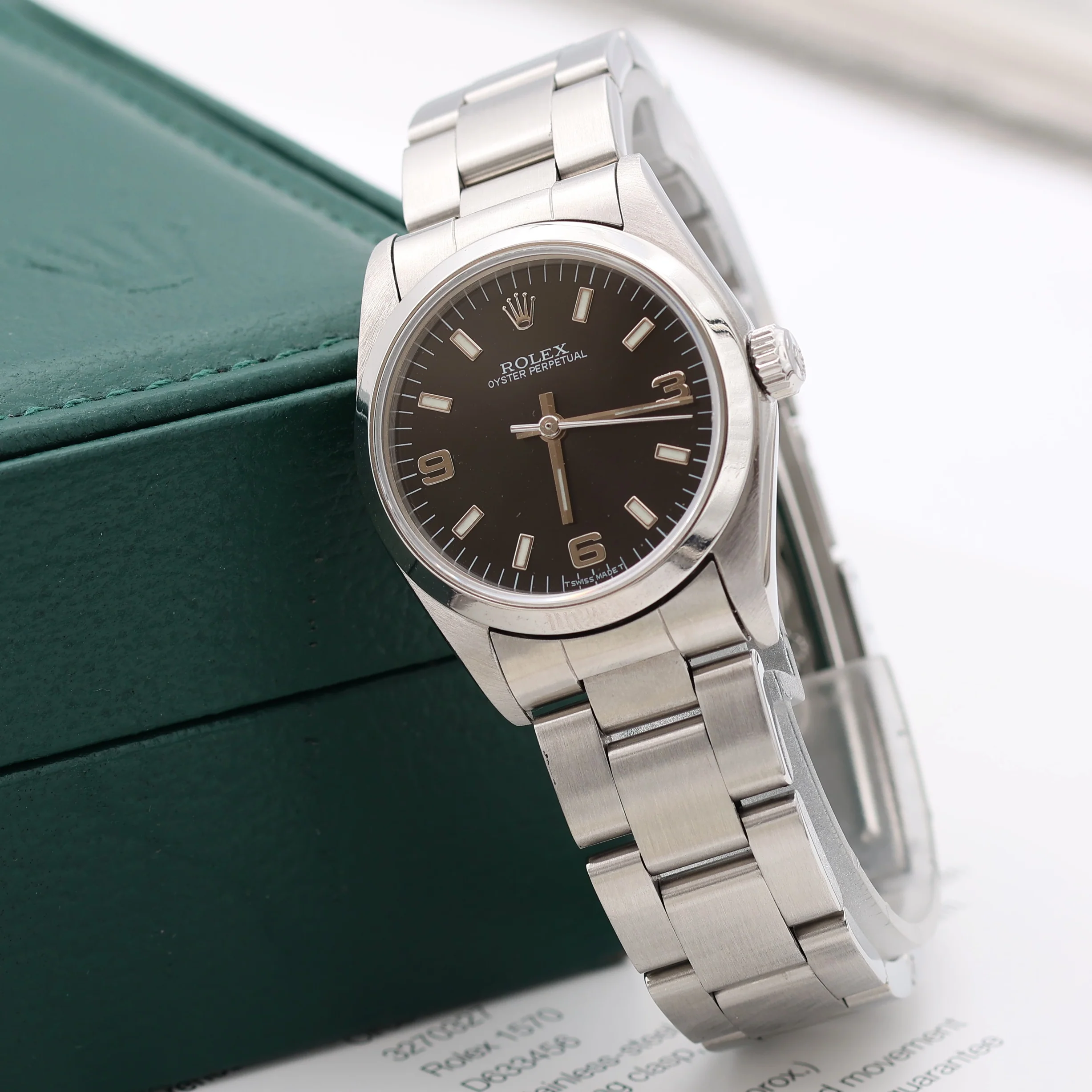 Rolex Oyster Perpetual Ref. 67480 - Black 3-6-9 Dial - Oyster - Full Set - Image 6