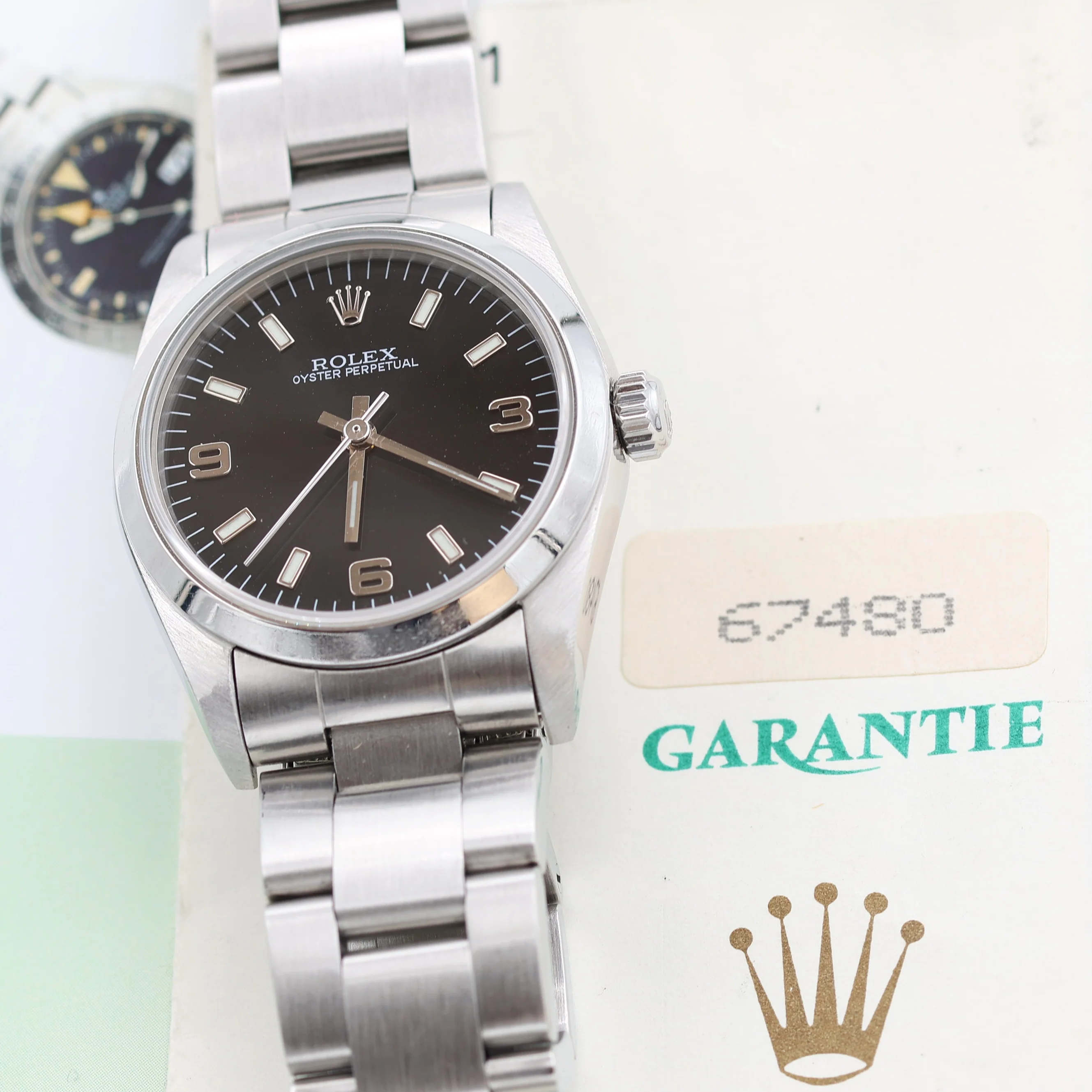 Rolex Oyster Perpetual Ref. 67480 - Black 3-6-9 Dial - Oyster - Full Set - Image 7