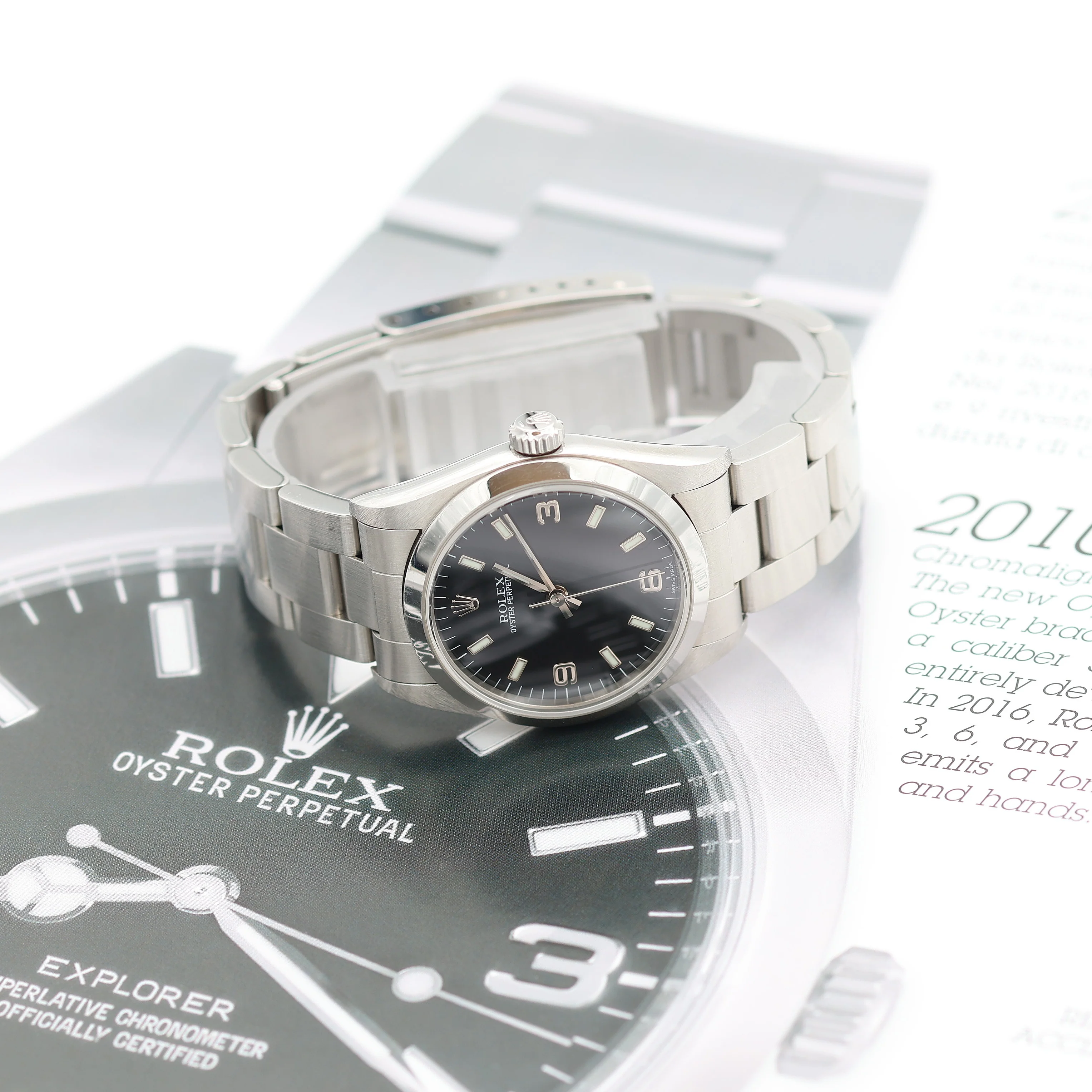 Rolex Oyster Perpetual Ref. 77080 - Black 3-6-9 dial - Full Set - Image 11