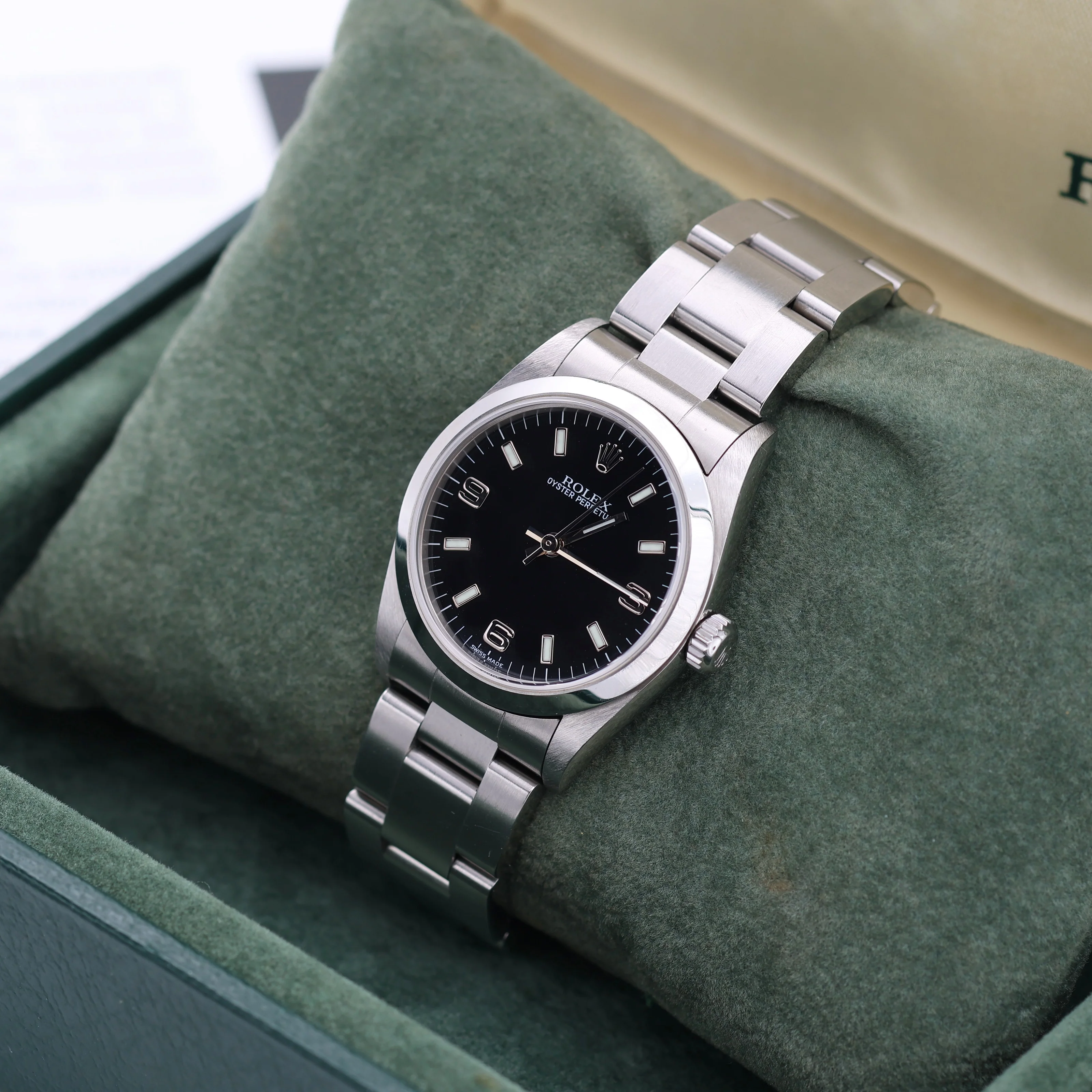 Rolex Oyster Perpetual Ref. 77080 - Black 3-6-9 dial - Full Set - Image 3