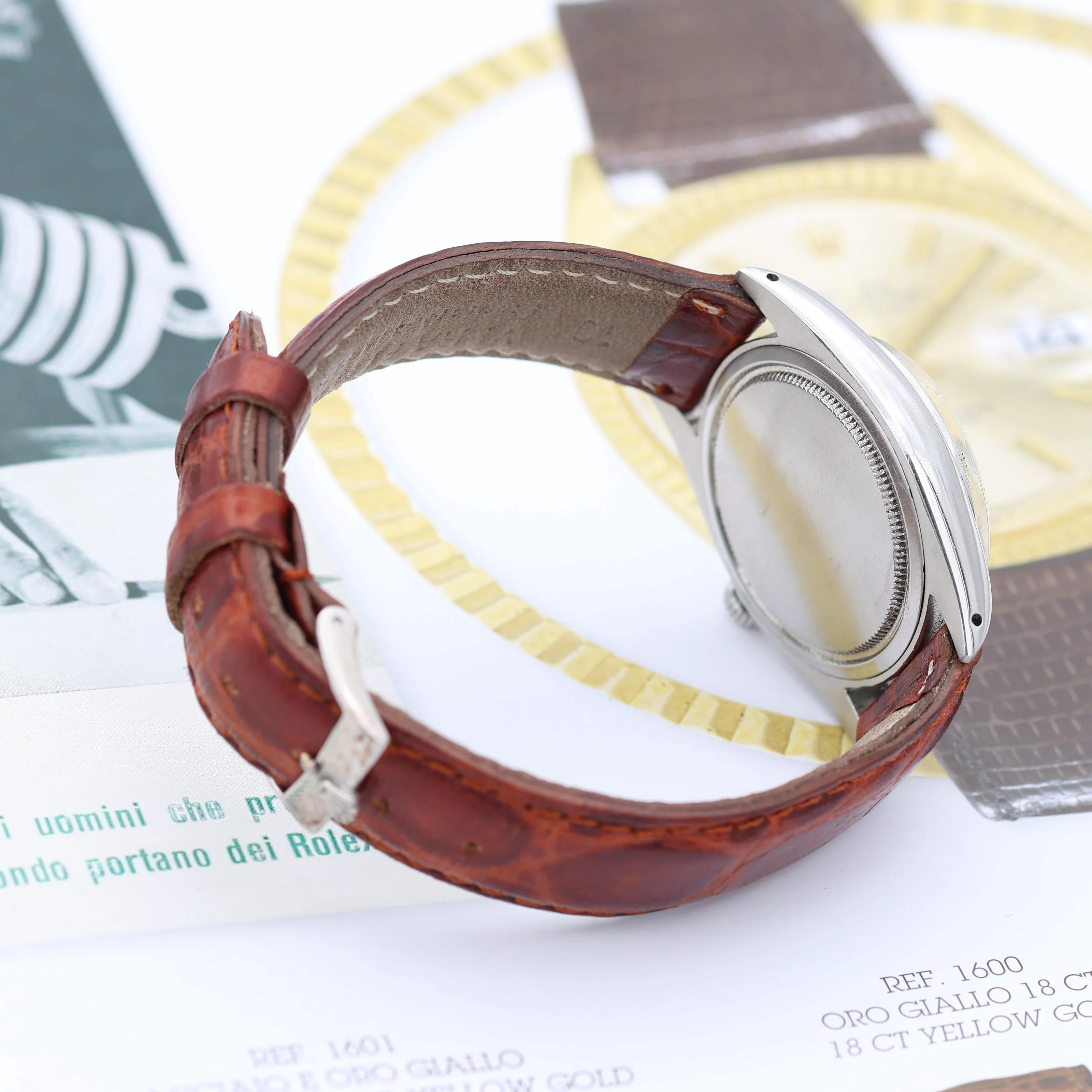 Rolex Precision ref. 6694 - Champagne Dial with Golden Indexes - Leather Strap - Image 10