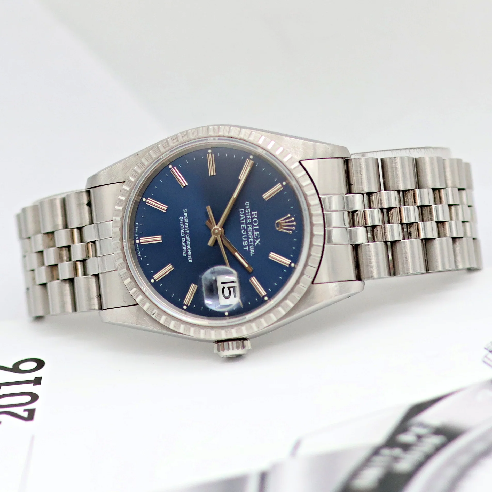 Rolex ref. 16220 Blue Dial Jubilee Bracelet - Full Set - Image 11