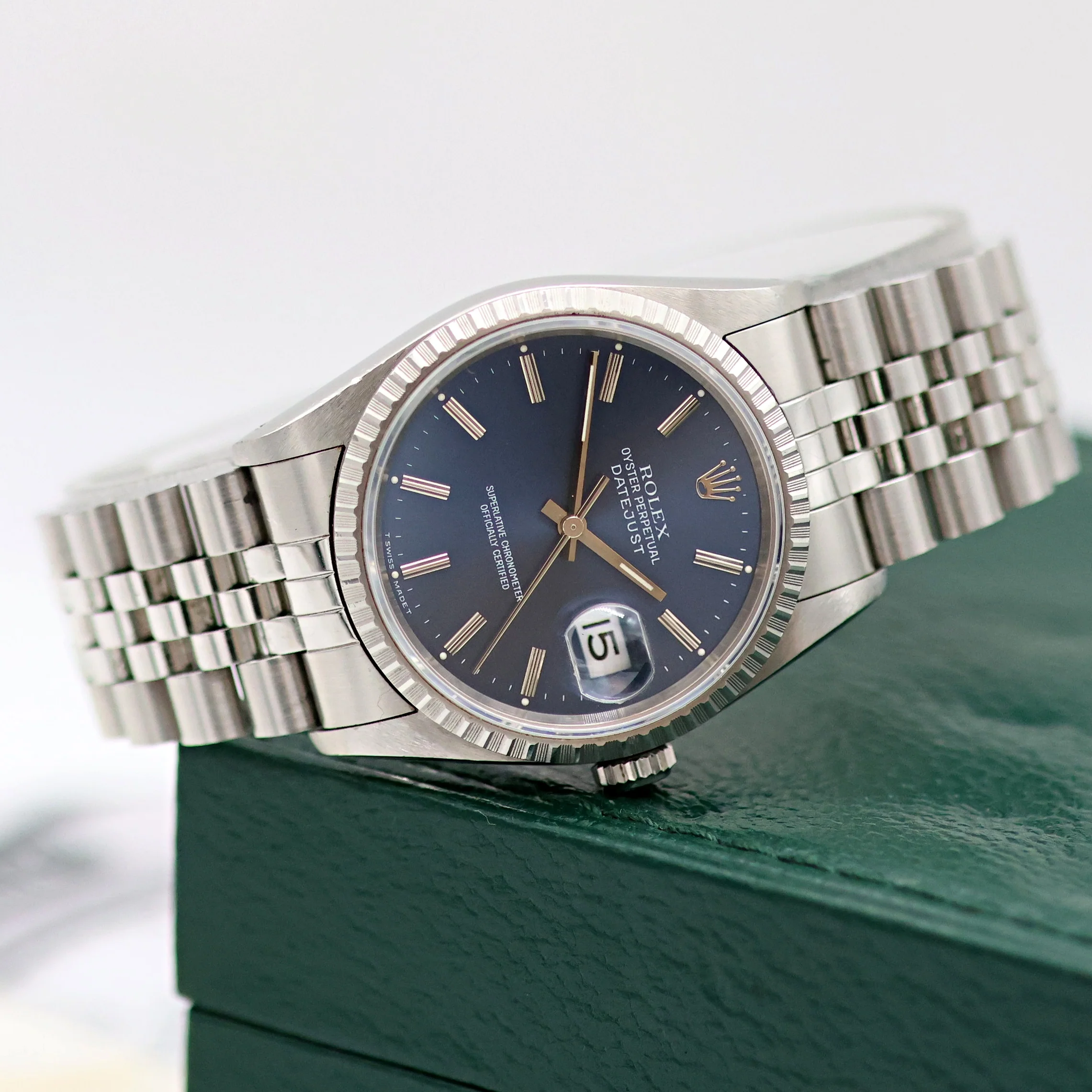 Rolex ref. 16220 Blue Dial Jubilee Bracelet - Full Set - Image 14