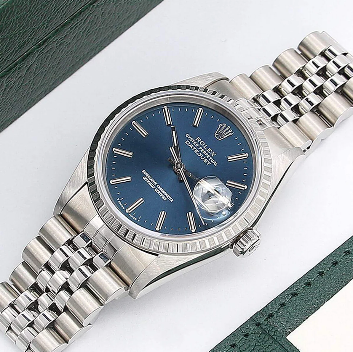 Rolex ref. 16220 Blue Dial Jubilee Bracelet - Image 3
