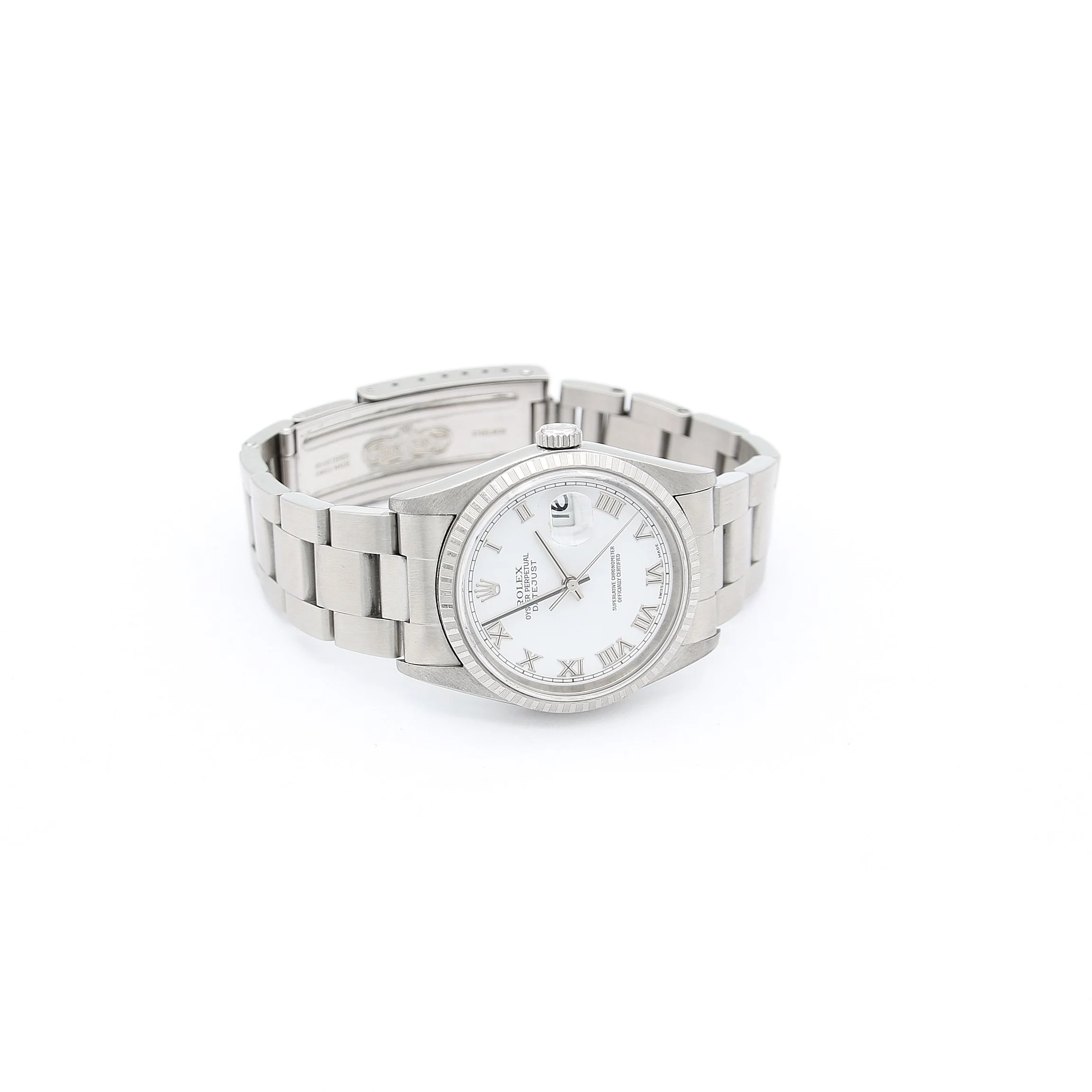 Rolex ref. 16220 White Roman (Big) Dial Oyster Bracelet - Image 5